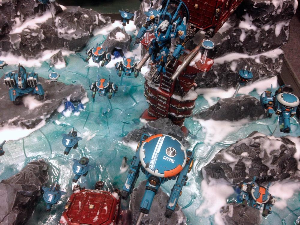 Armies On Parade, Containers, Conversion, Display Board, Drone, Drones, Frozen, Ice, Mountains, Railway, Snow, Tau, Tau Empire