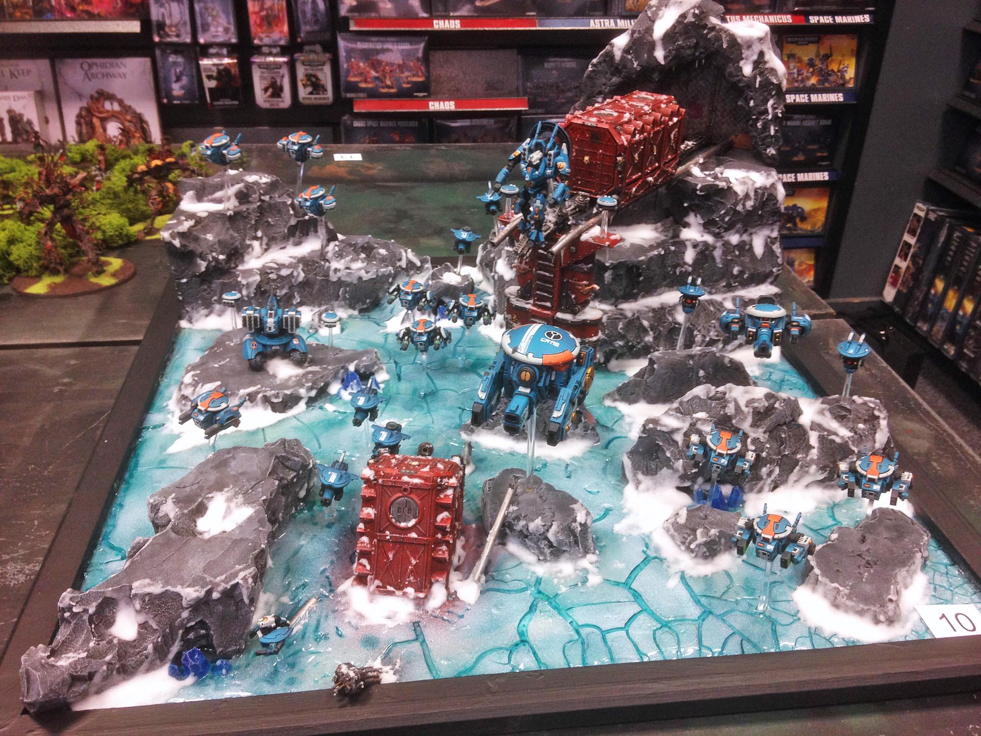 Armies On Parade, Containers, Conversion, Display Board, Drone, Drones, Frozen, Ice, Mountains, Railway, Snow, Tau, Tau Empire
