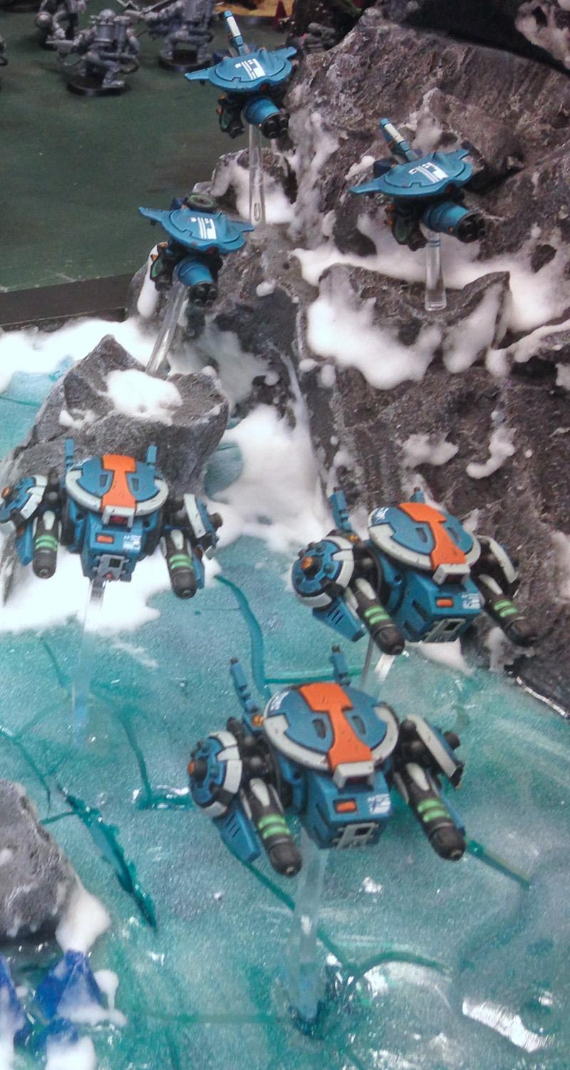 Armies On Parade, Containers, Conversion, Crisis Battlesuit, Display Board, Drone, Drones, Frozen, Ice, Mountains, Plasma Rifle, Railway, Snow, Stealth Suit, Stealthsuits, Tau, Tau Empire