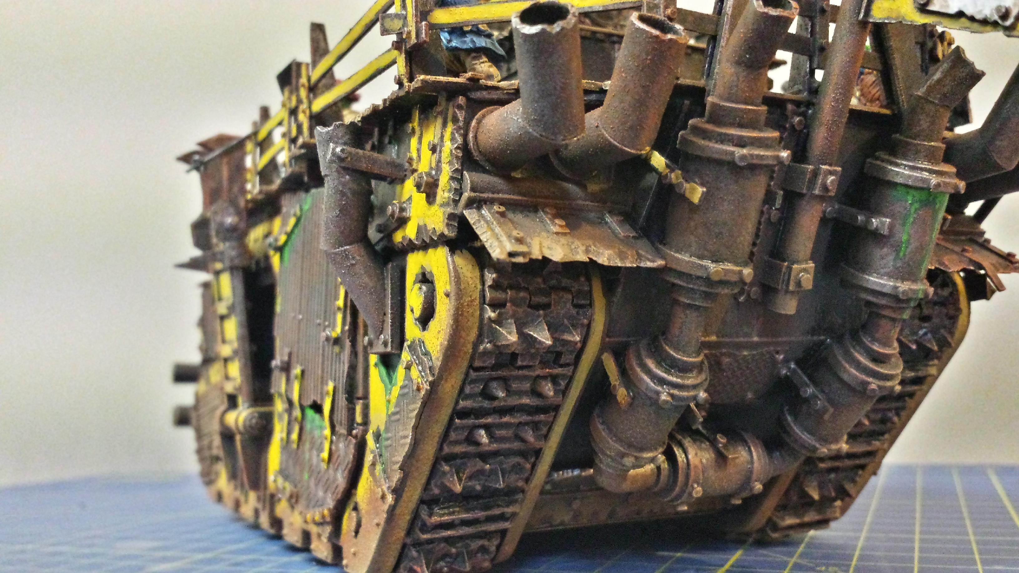 Battlewagon, Orks, Tank, Warhammer 40,000, Warhammer Fantasy, Weathered