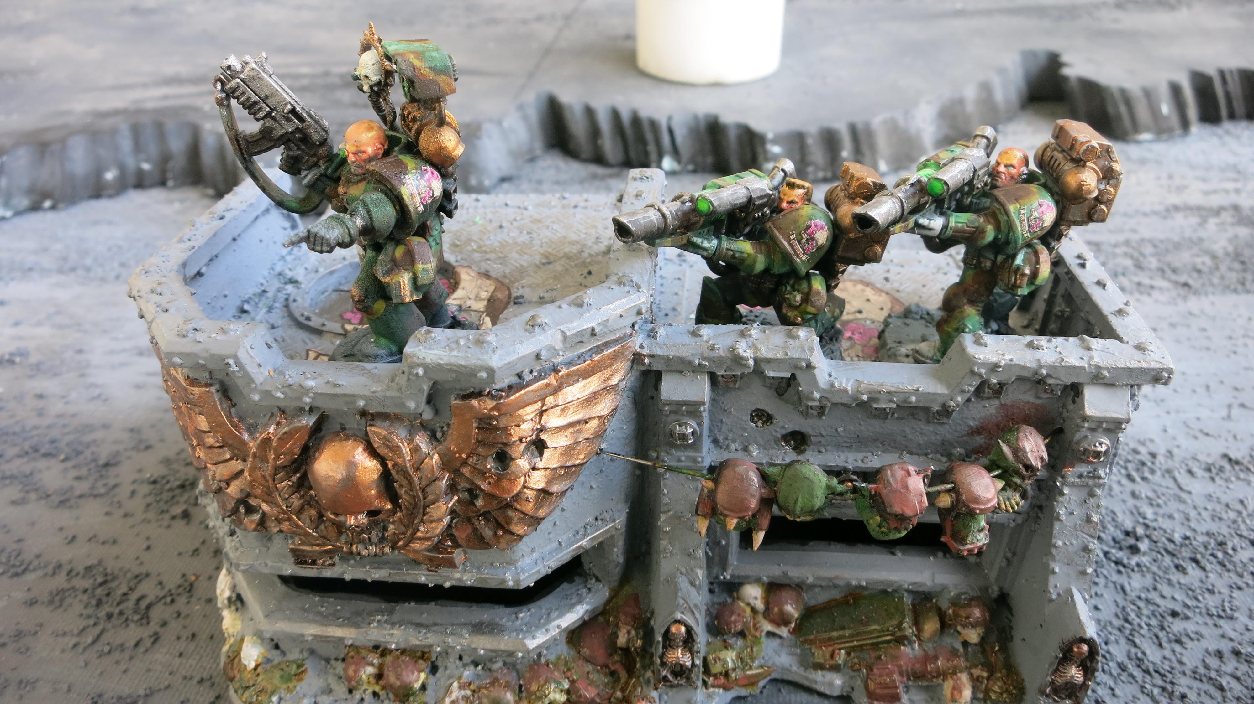 Camouflage, Devastator Squad, Lascannon, Ork Heads, Sergeant, Signum, Wall Of Martyrs Imperial Bunker