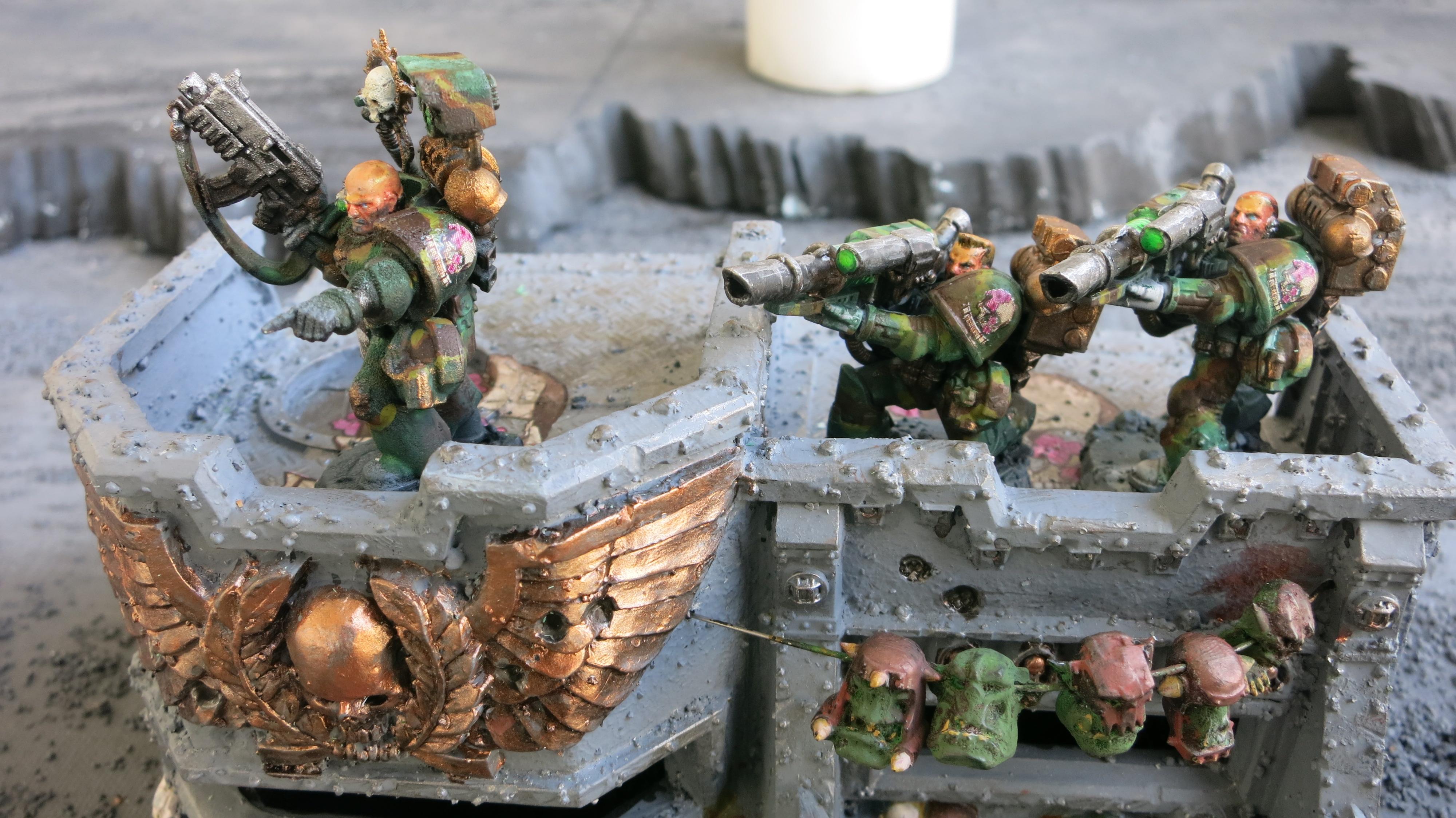 Camouflage, Devastator Squad, Lascannon, Ork Heads, Sergeant, Signum, Wall Of Martyrs Imperial Bunker