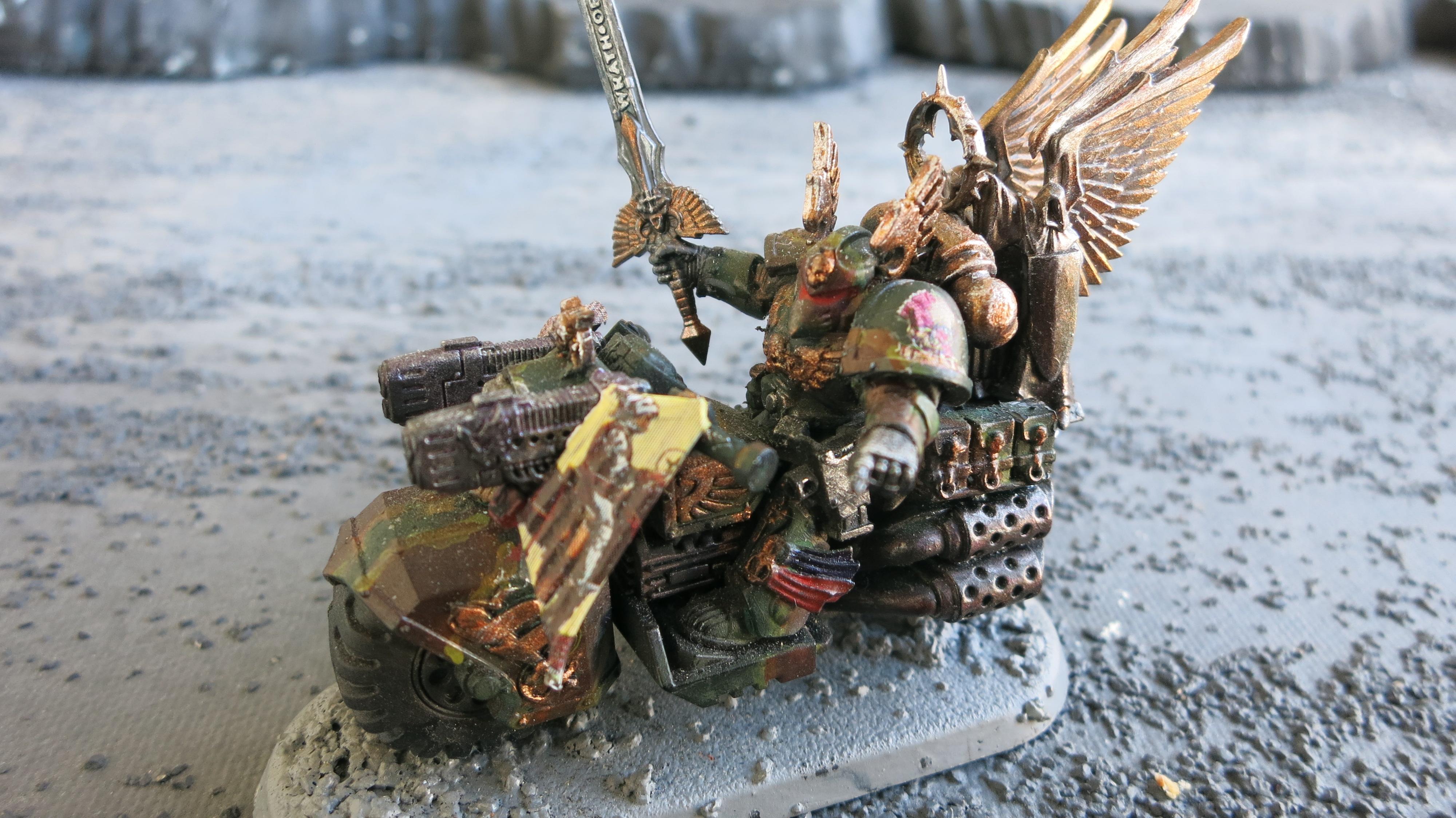 Bike, Black Knight, Blade Of Caliban, Camouflage, Champion, Command Squad, Dark Angels, Ravenwing