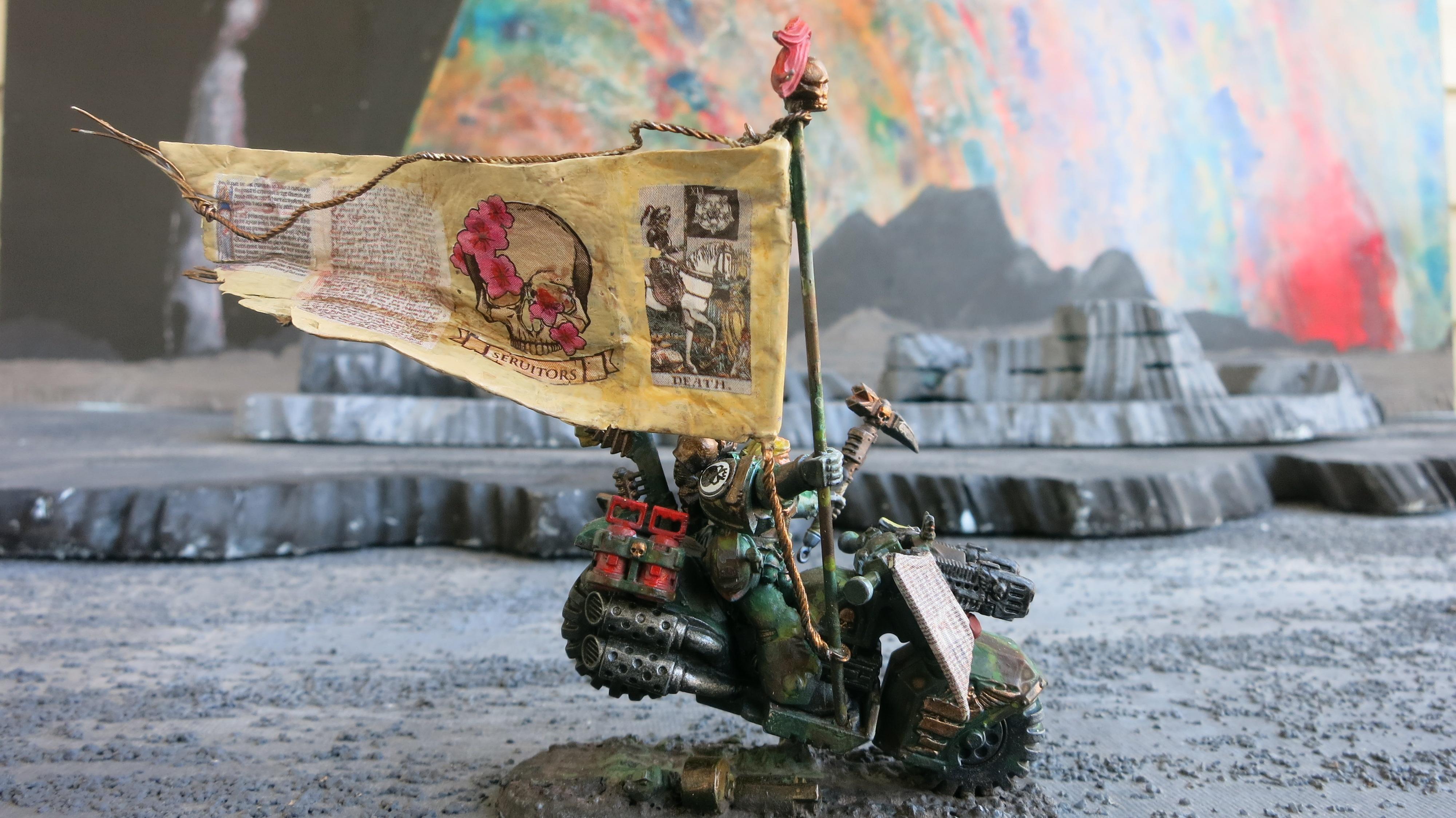 Banner, Bike, Black Knight, Command Squad, Dark Angels, Ravenwing, Revenwing Company Banner