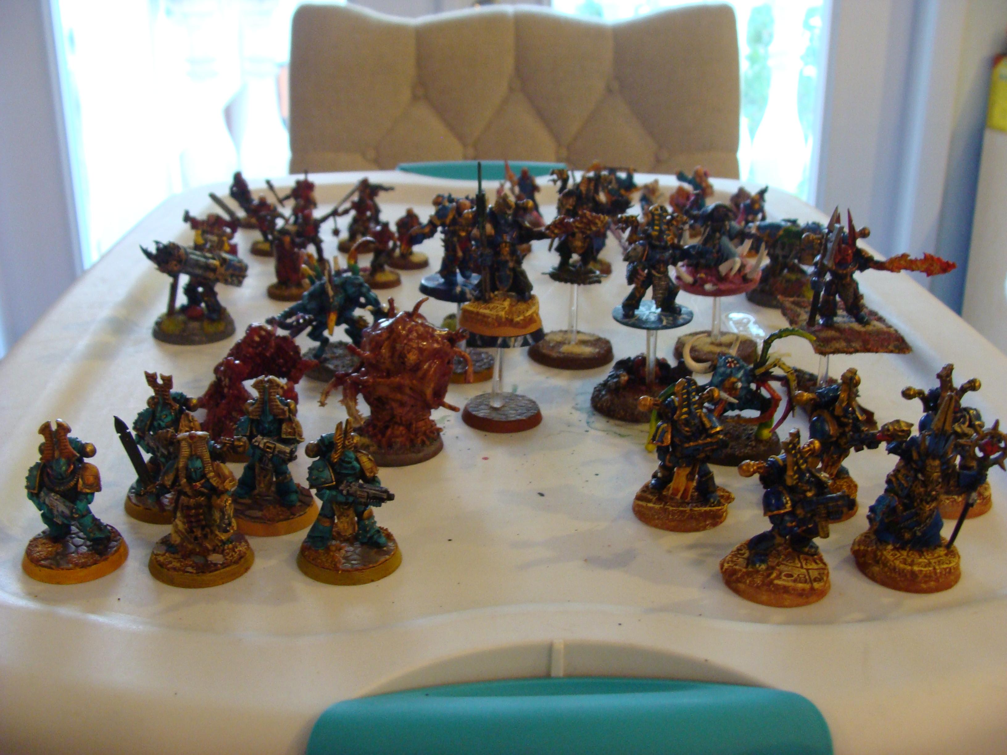 Battle Report, Chaos Space Marines, Daemons, Mechanicum, Slaanesh, Space Marines, Thousand Sons