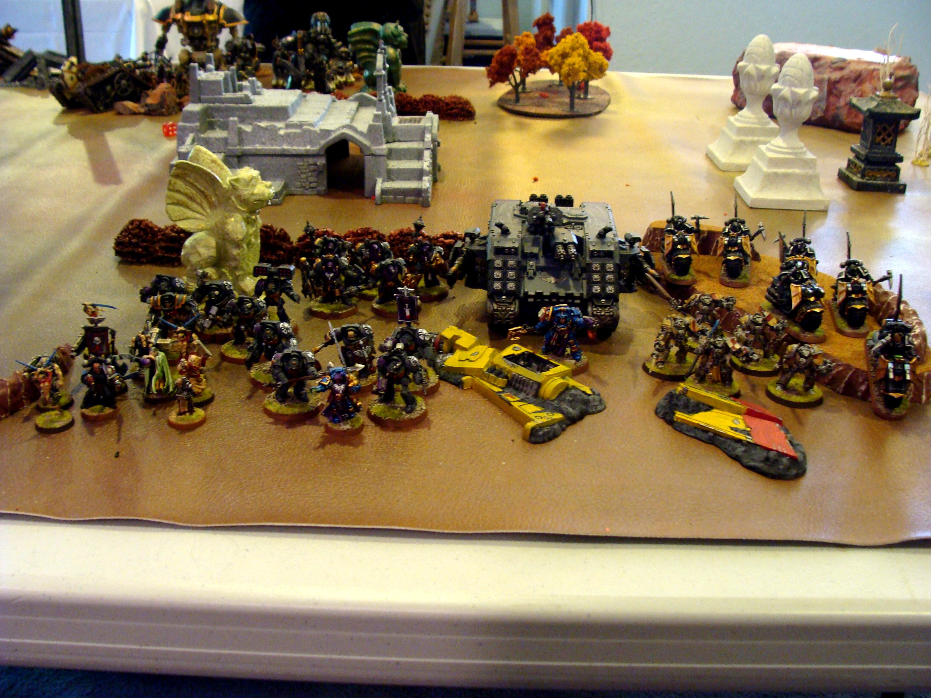 Battle Report, Chaos Space Marines, Daemons, Mechanicum, Slaanesh, Space Marines, Thousand Sons