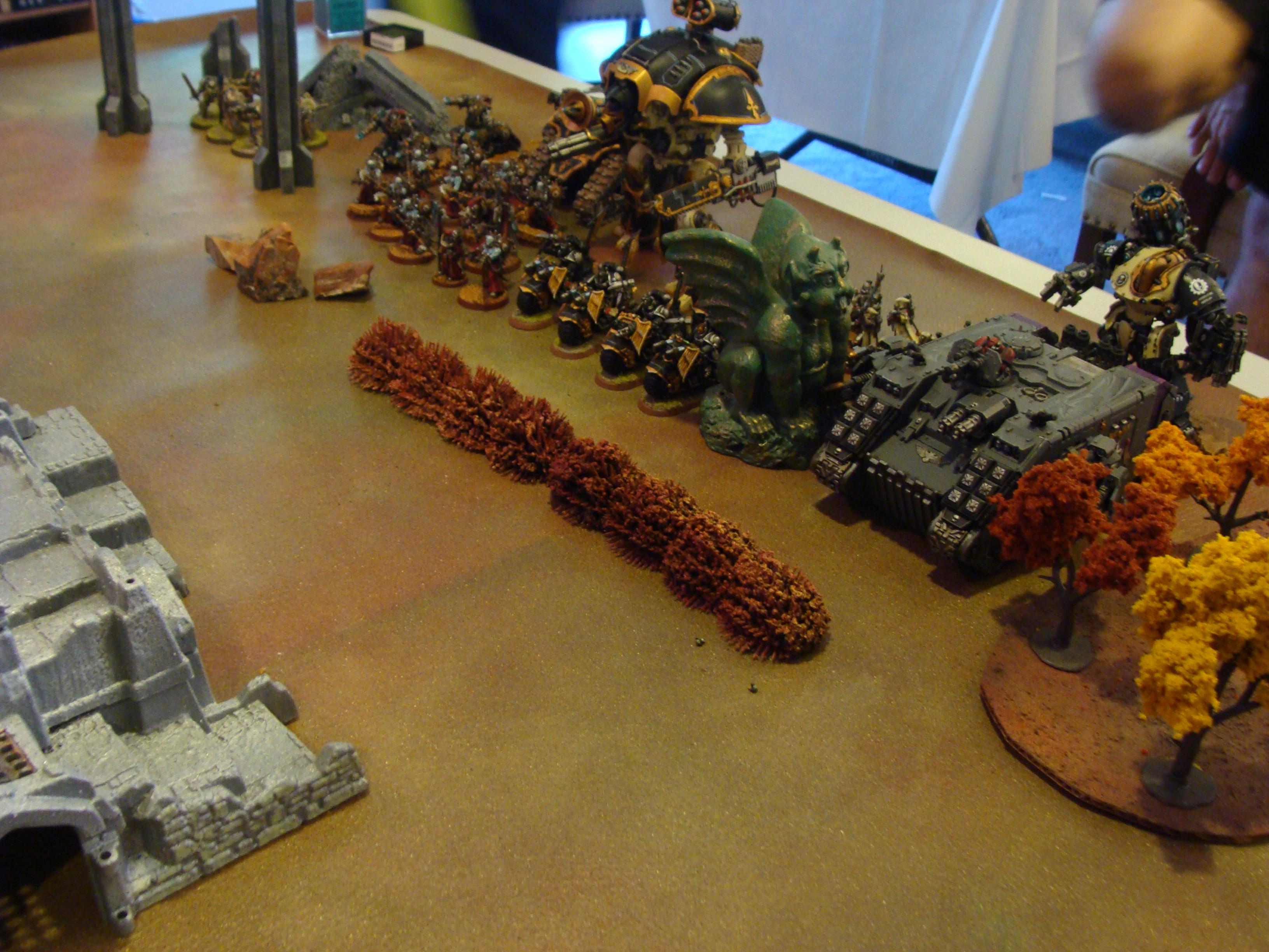 Battle Report, Chaos Space Marines, Daemons, Mechanicum, Slaanesh, Space Marines, Thousand Sons