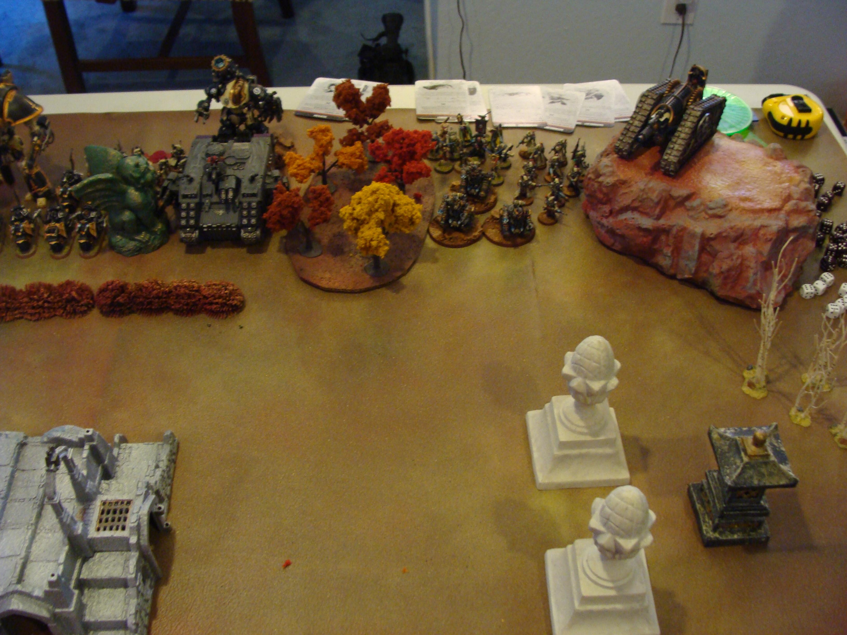 Battle Report, Chaos Space Marines, Daemons, Mechanicum, Slaanesh, Space Marines, Thousand Sons