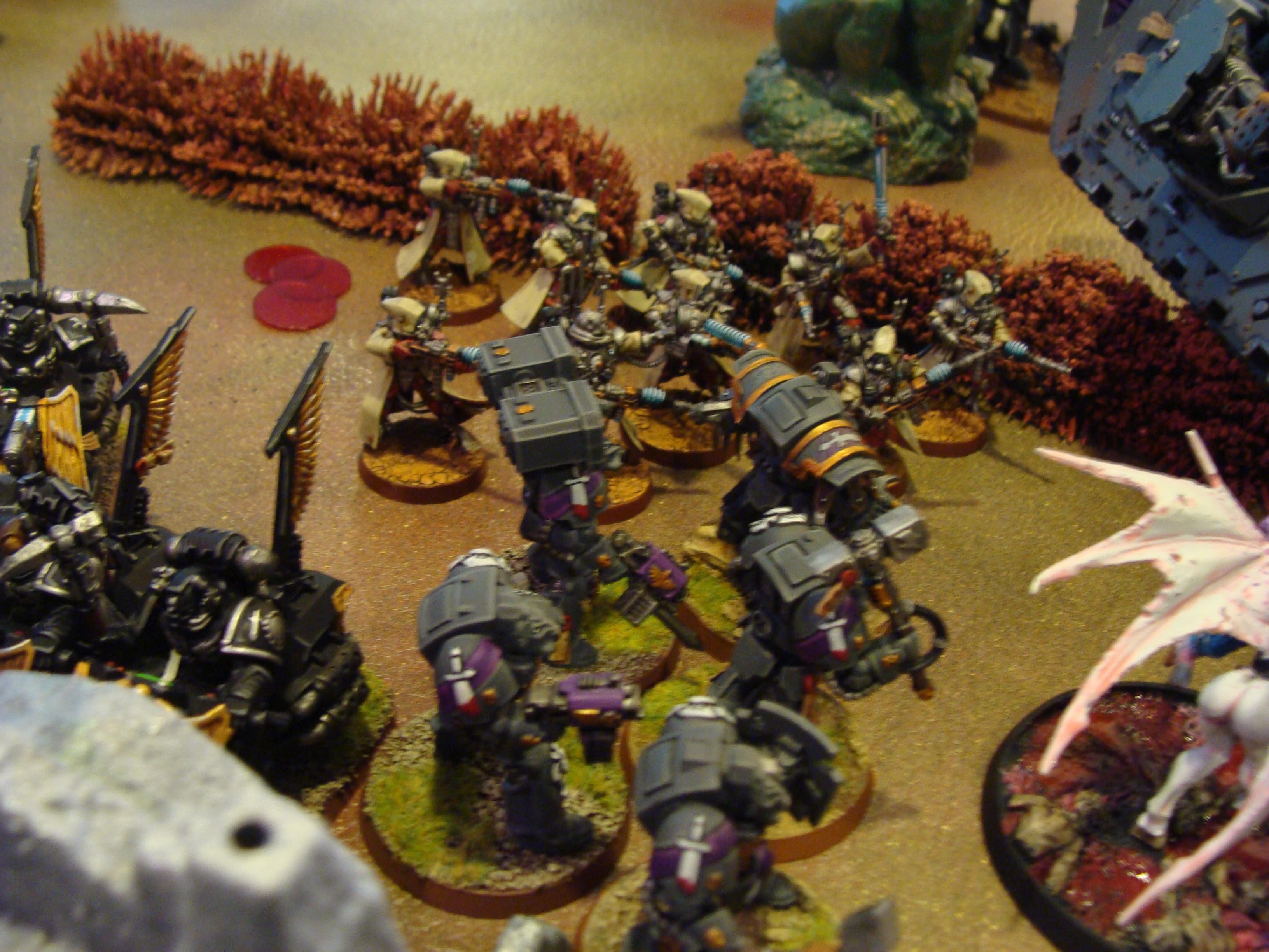 Battle Report, Chaos Space Marines, Daemons, Mechanicum, Slaanesh, Space Marines, Thousand Sons