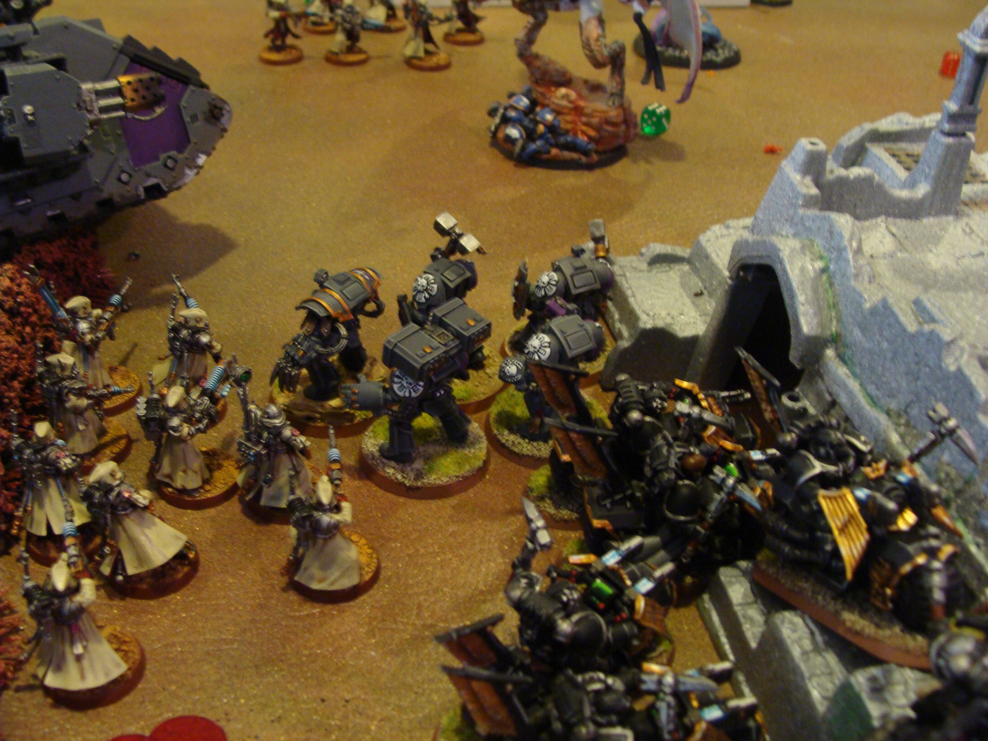 Battle Report, Chaos Space Marines, Daemons, Mechanicum, Slaanesh, Space Marines, Thousand Sons