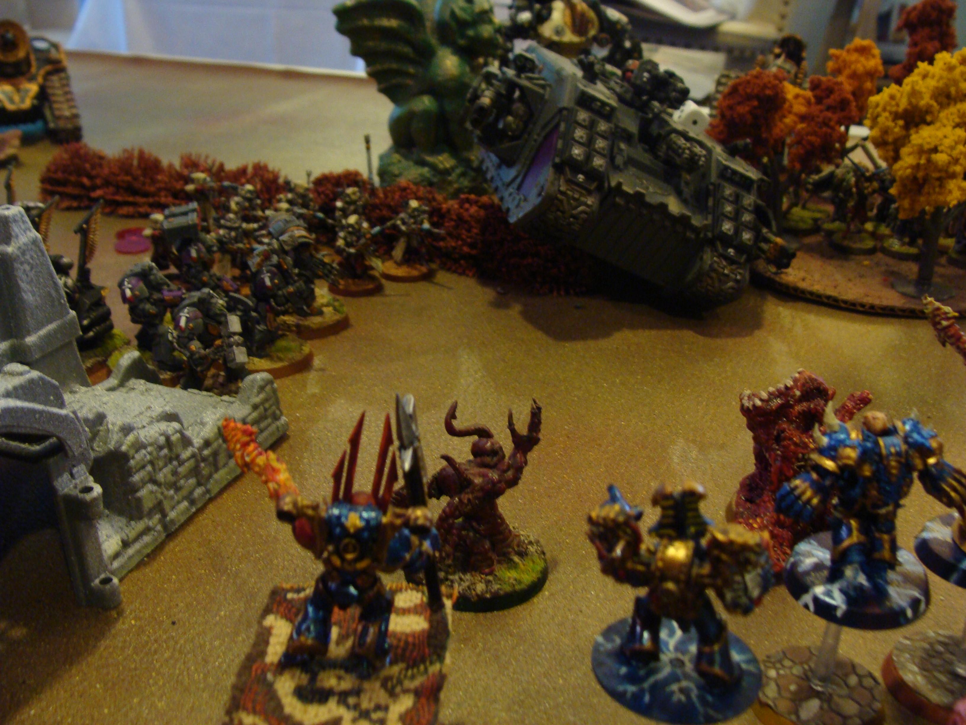 Battle Report, Chaos Space Marines, Daemons, Mechanicum, Slaanesh, Space Marines, Thousand Sons