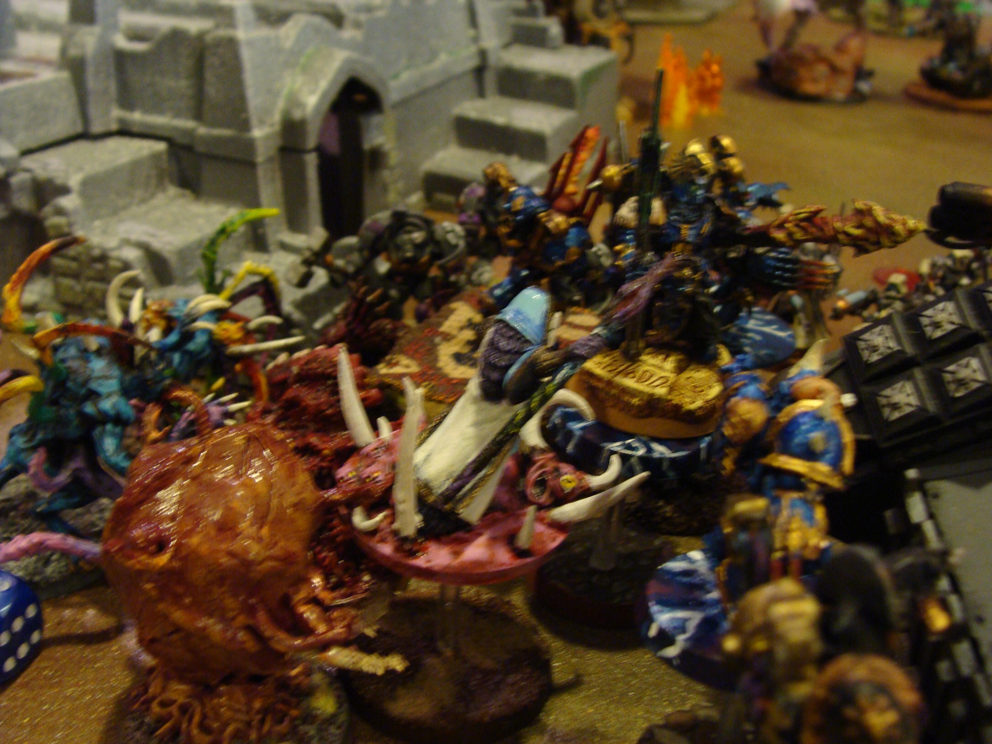 Battle Report, Chaos Space Marines, Daemons, Mechanicum, Slaanesh, Space Marines, Thousand Sons