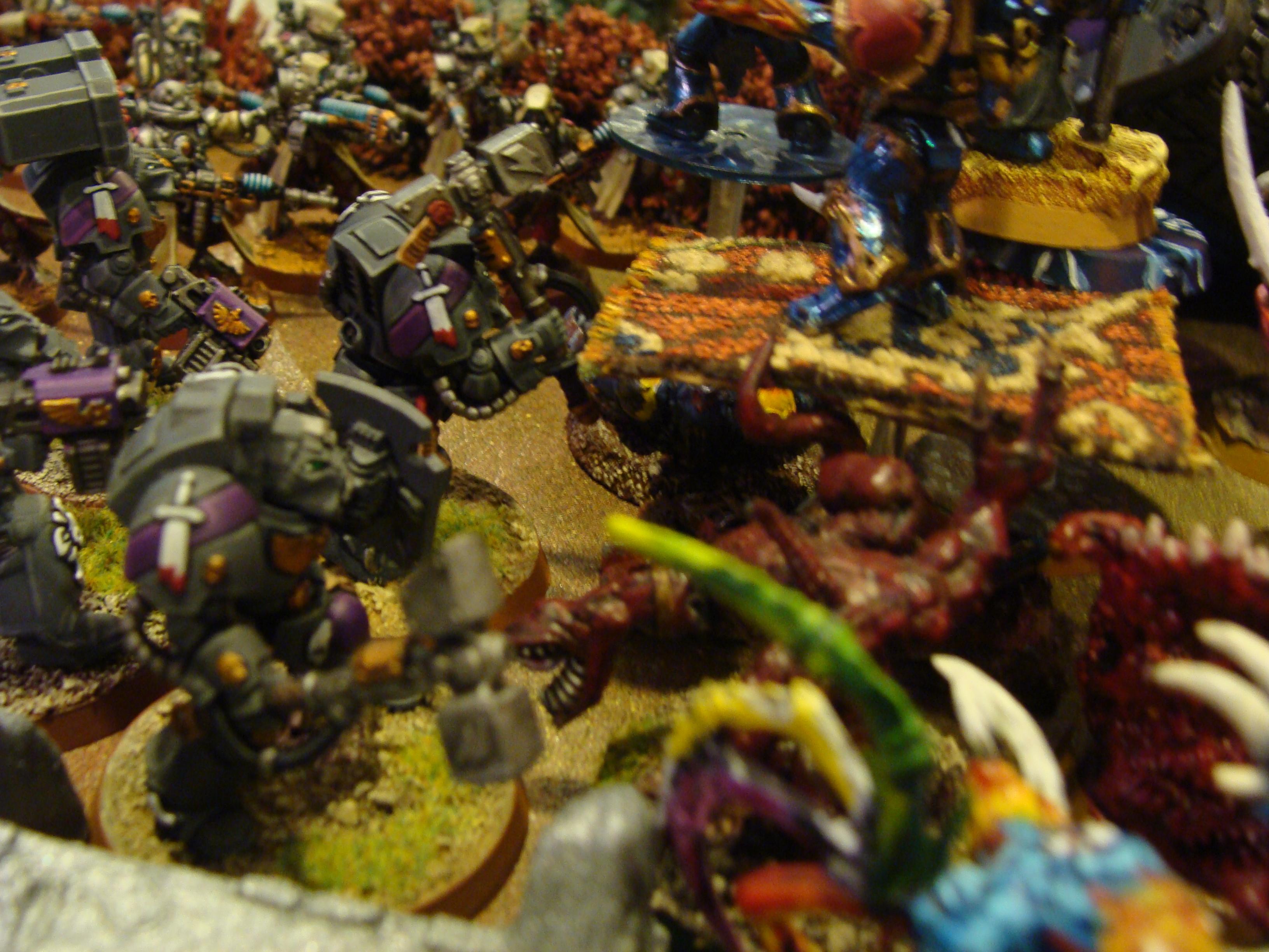Battle Report, Chaos Space Marines, Daemons, Mechanicum, Slaanesh, Space Marines, Thousand Sons