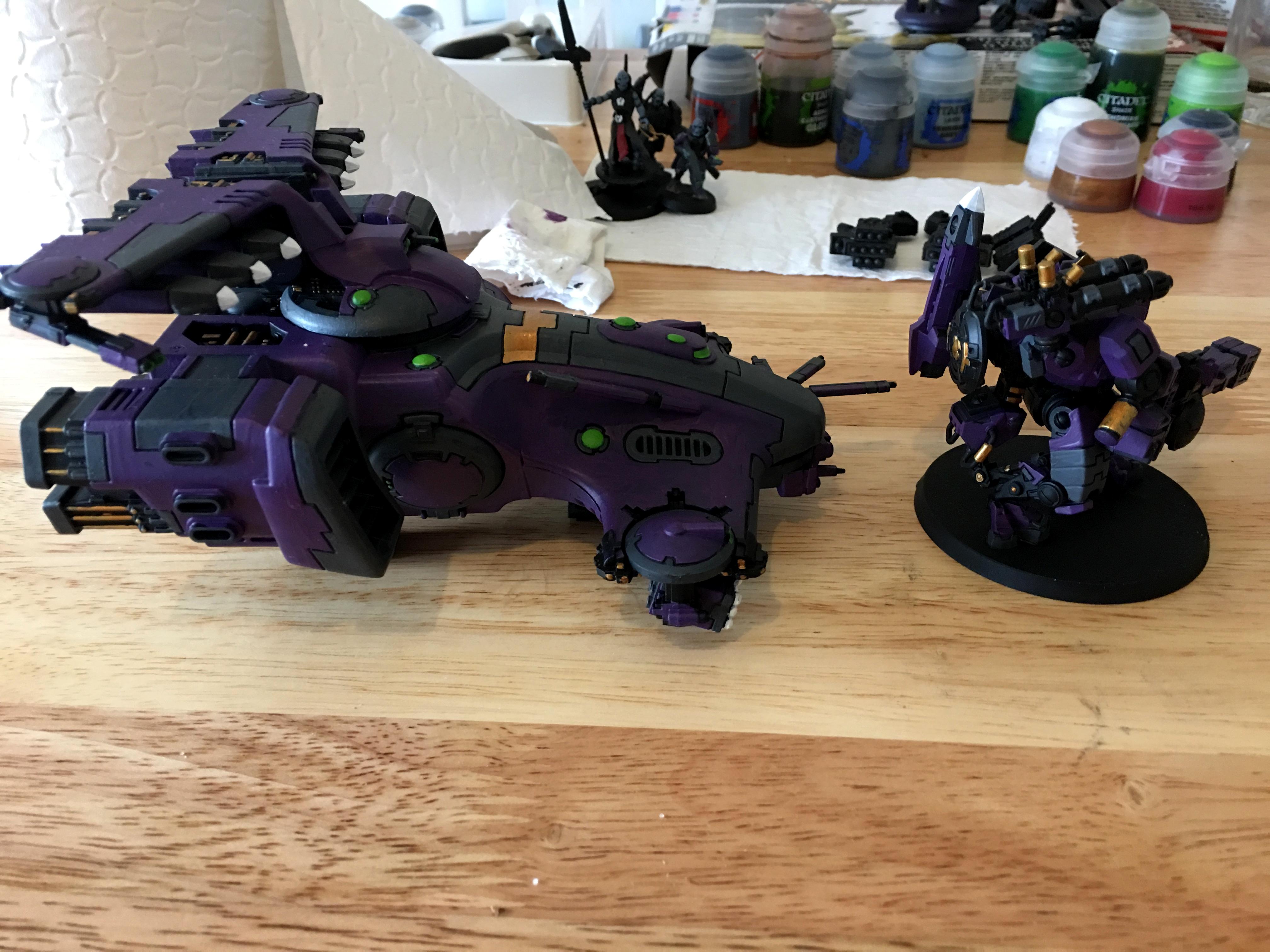 Broadsides, Empire, Gold, Green, Grey, Hammerhead, Painting, Purple, Tau, Tauempire, Warhammer 40,000, Warhammer Fantasy