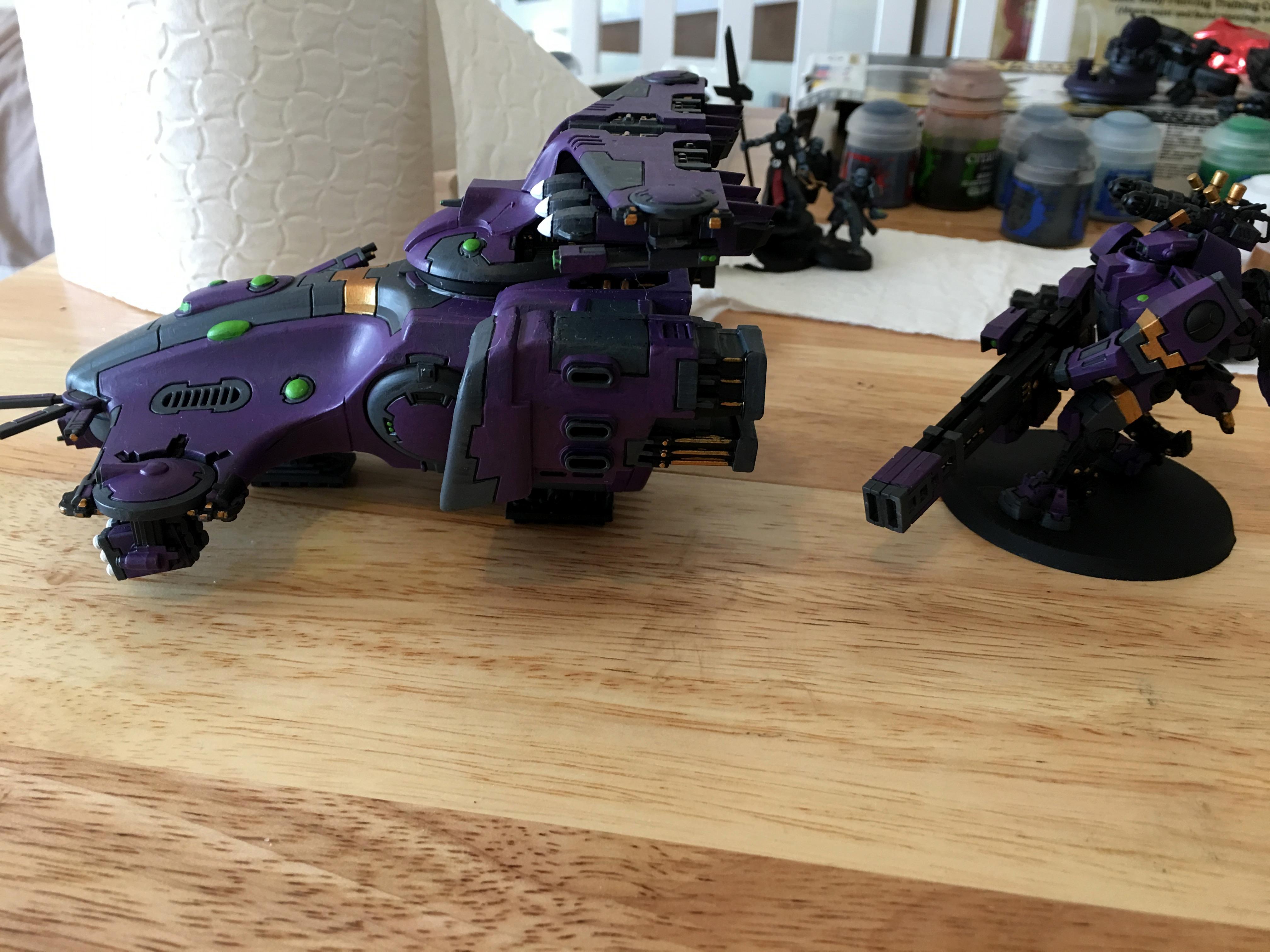Broadsides, Empire, Gold, Green, Grey, Hammerhead, Painting, Purple, Tau, Tauempire, Warhammer 40,000, Warhammer Fantasy