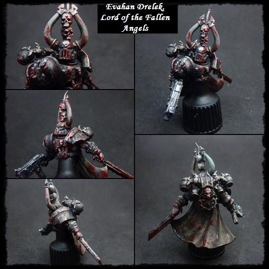 Bust, Chaos, Dark Angels, Fallen, Warhammer 40,000, Weathered