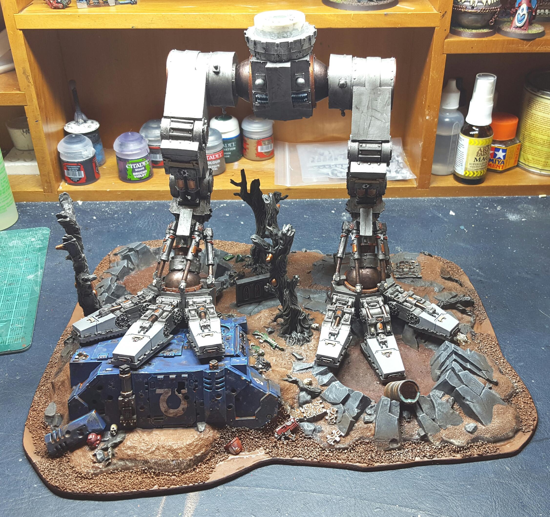 Titan standing with glue