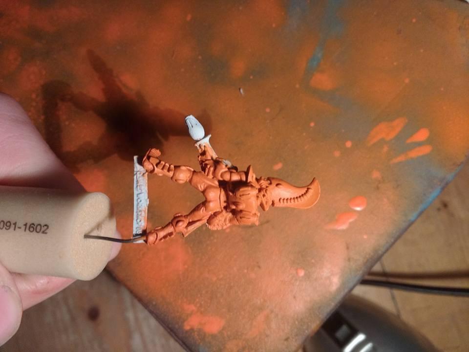 Back of brush painted