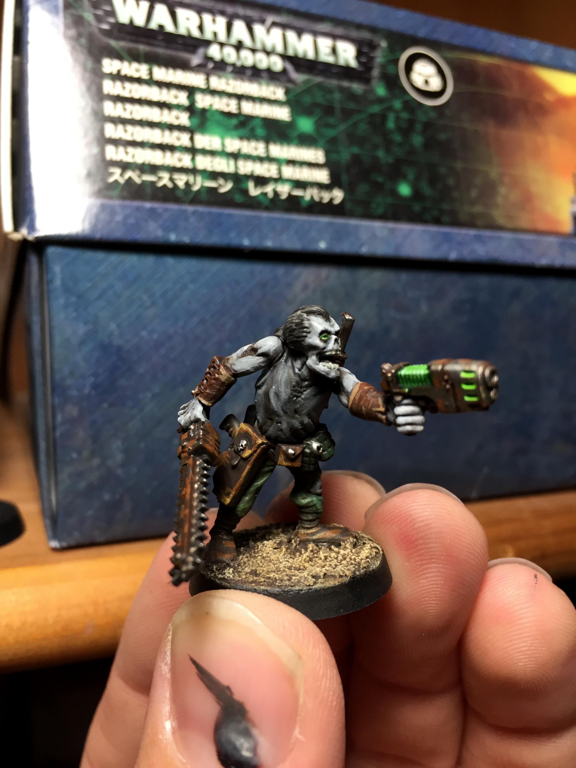 Chainsword, Ganger, Plasma Pistol, Rust, Weathered, Zombie