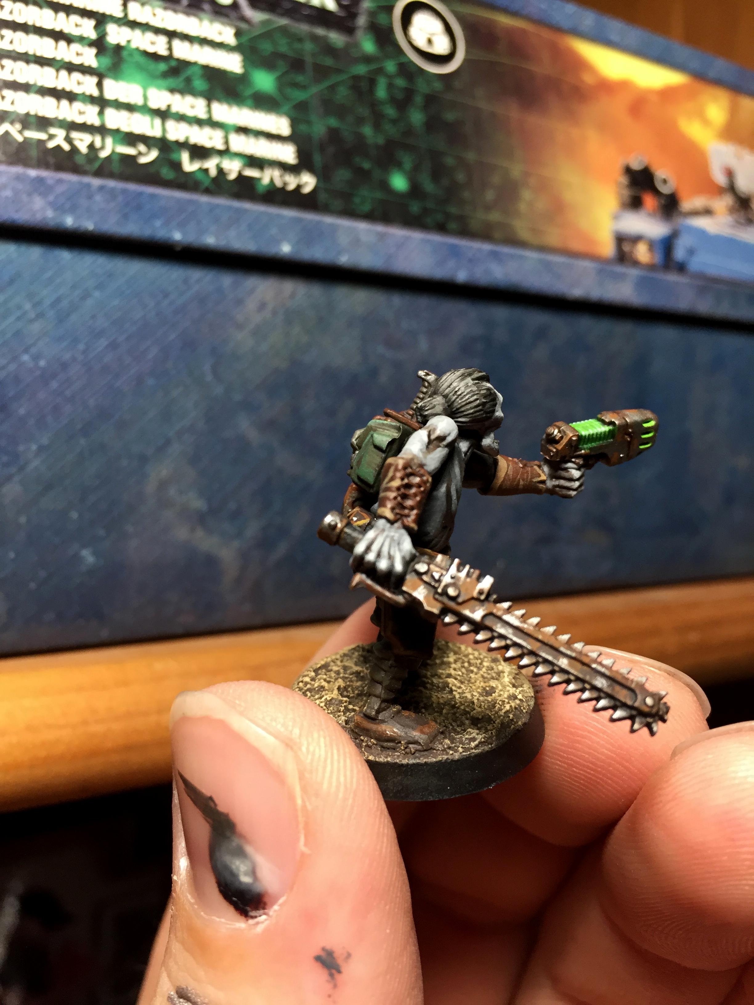 Chainsword, Ganger, Rust, Weathered, Zombie