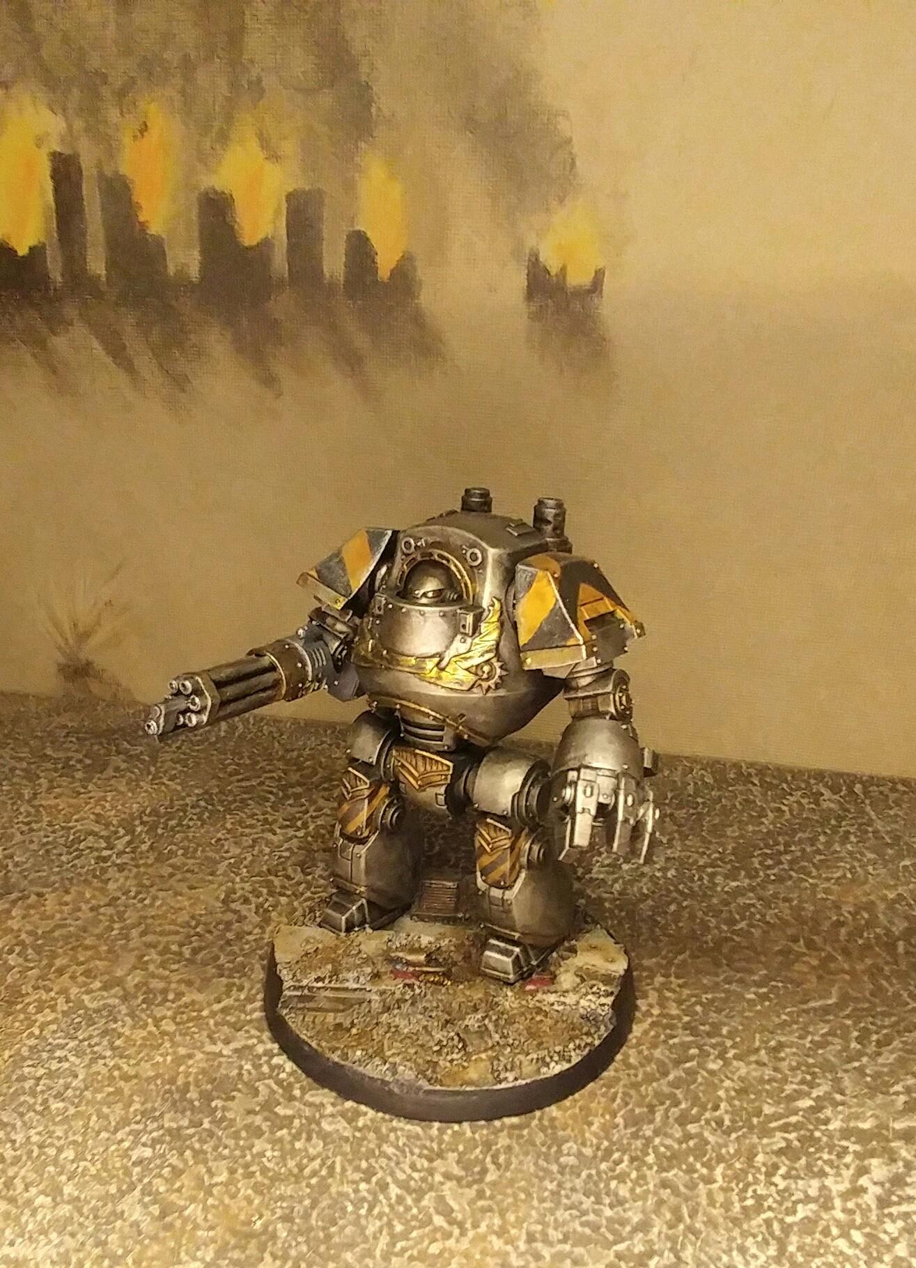 Dreadnought, Hazard Stripes, Horus Heresy, Iron Warriors