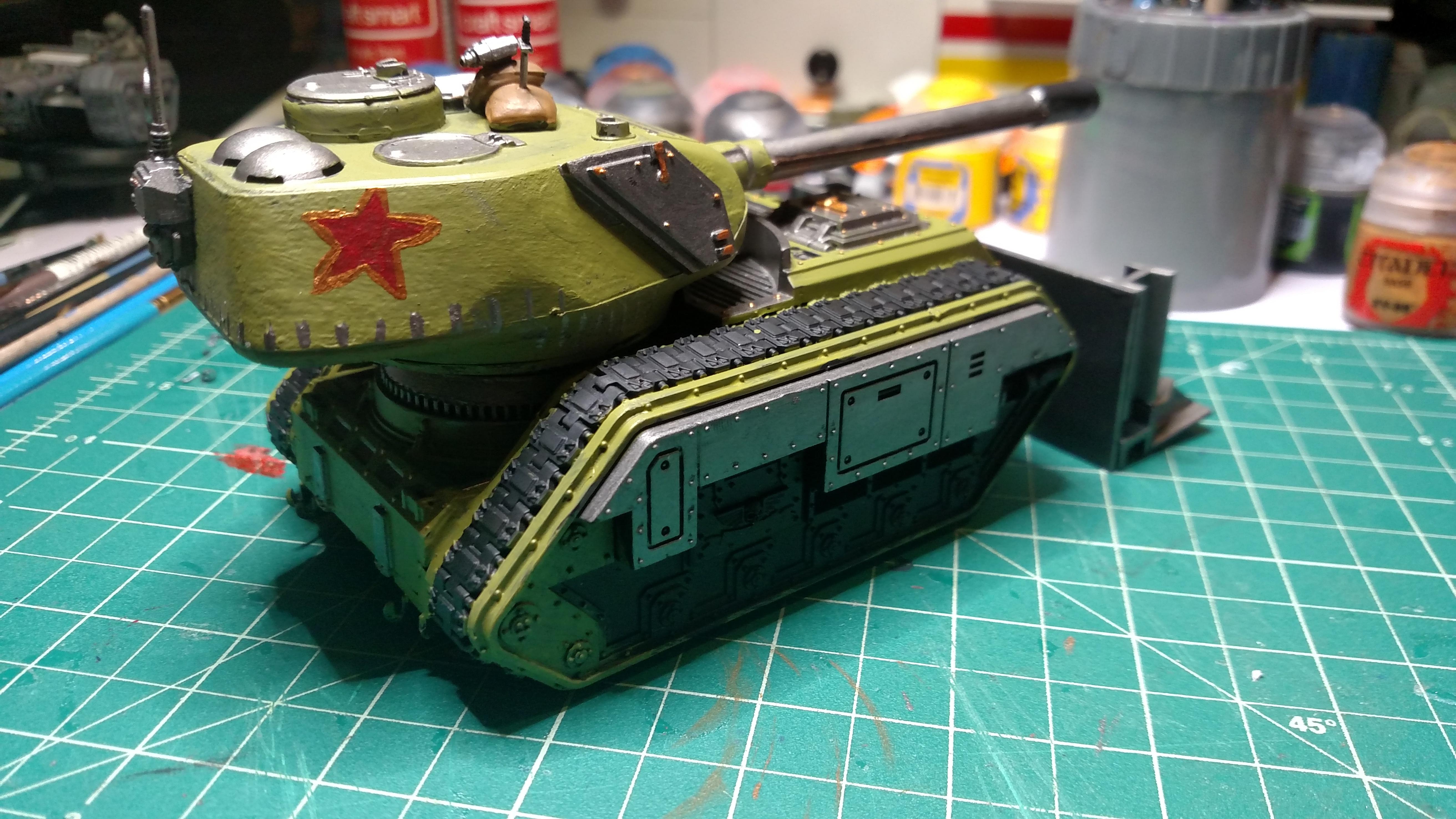Sasha, Leman Russ Vanquisher, WIP rear paint. 