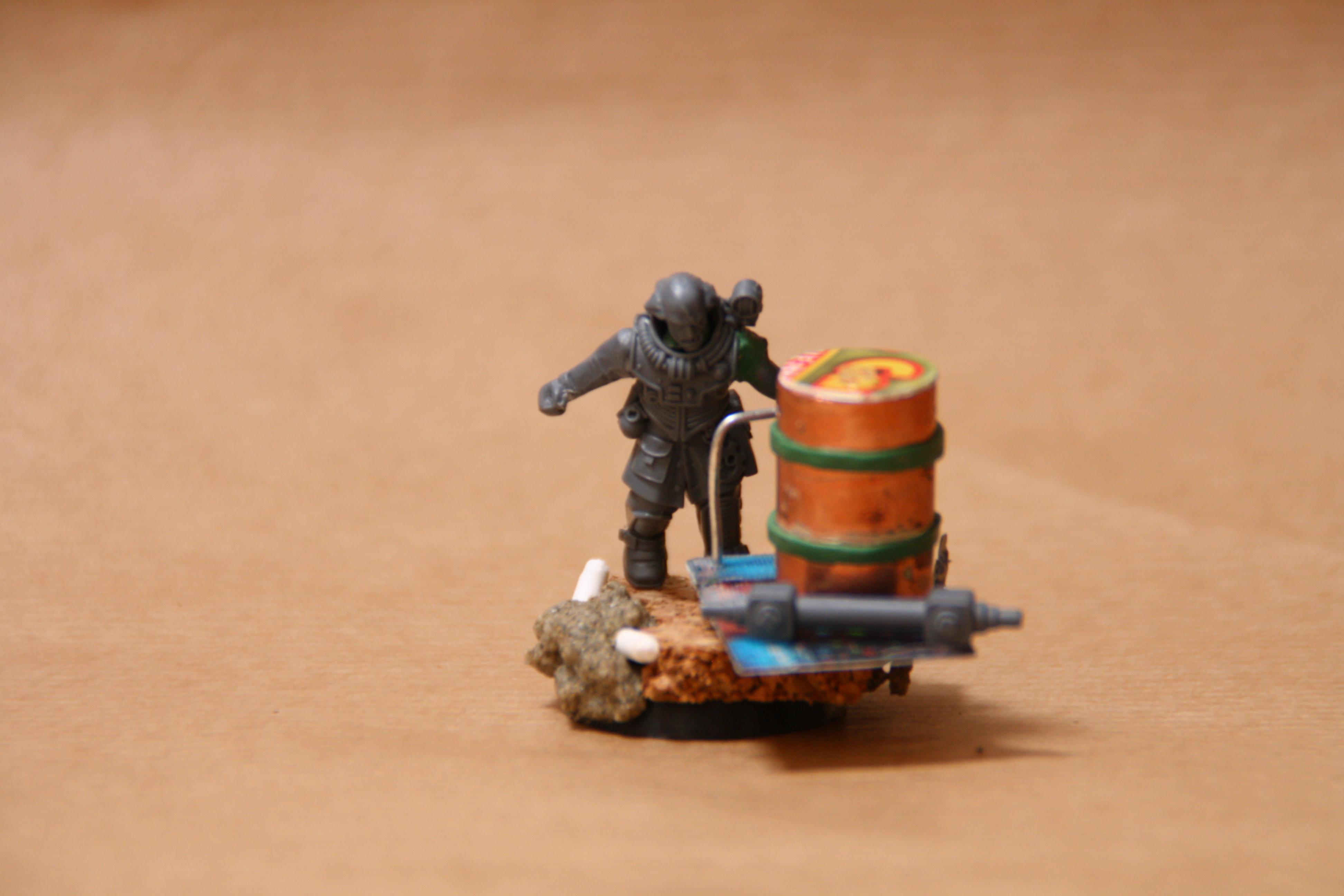 Worker with cart