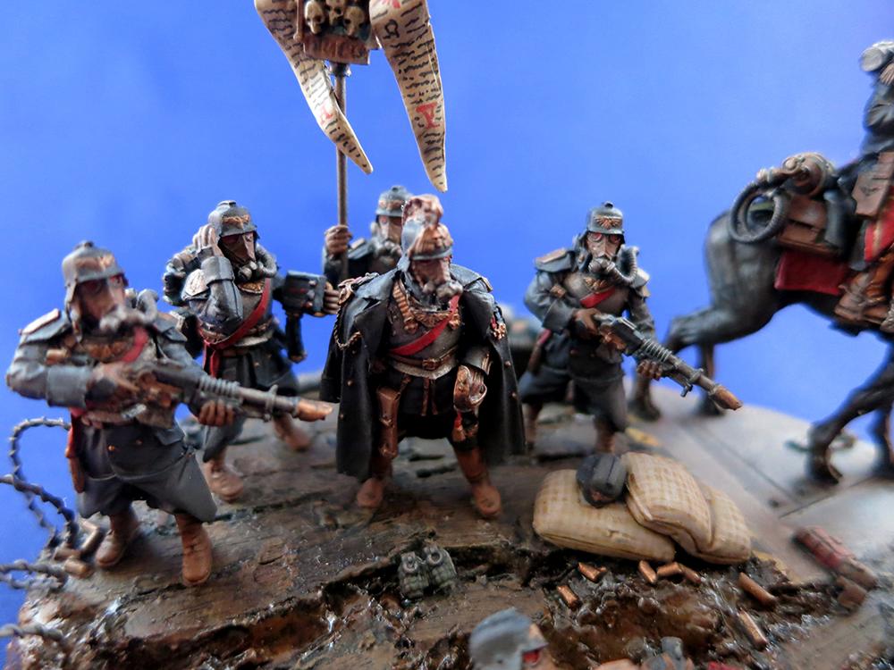 Astra Militarum, Command Squad, Death Korps of Krieg, Diorama, Imperial Guard