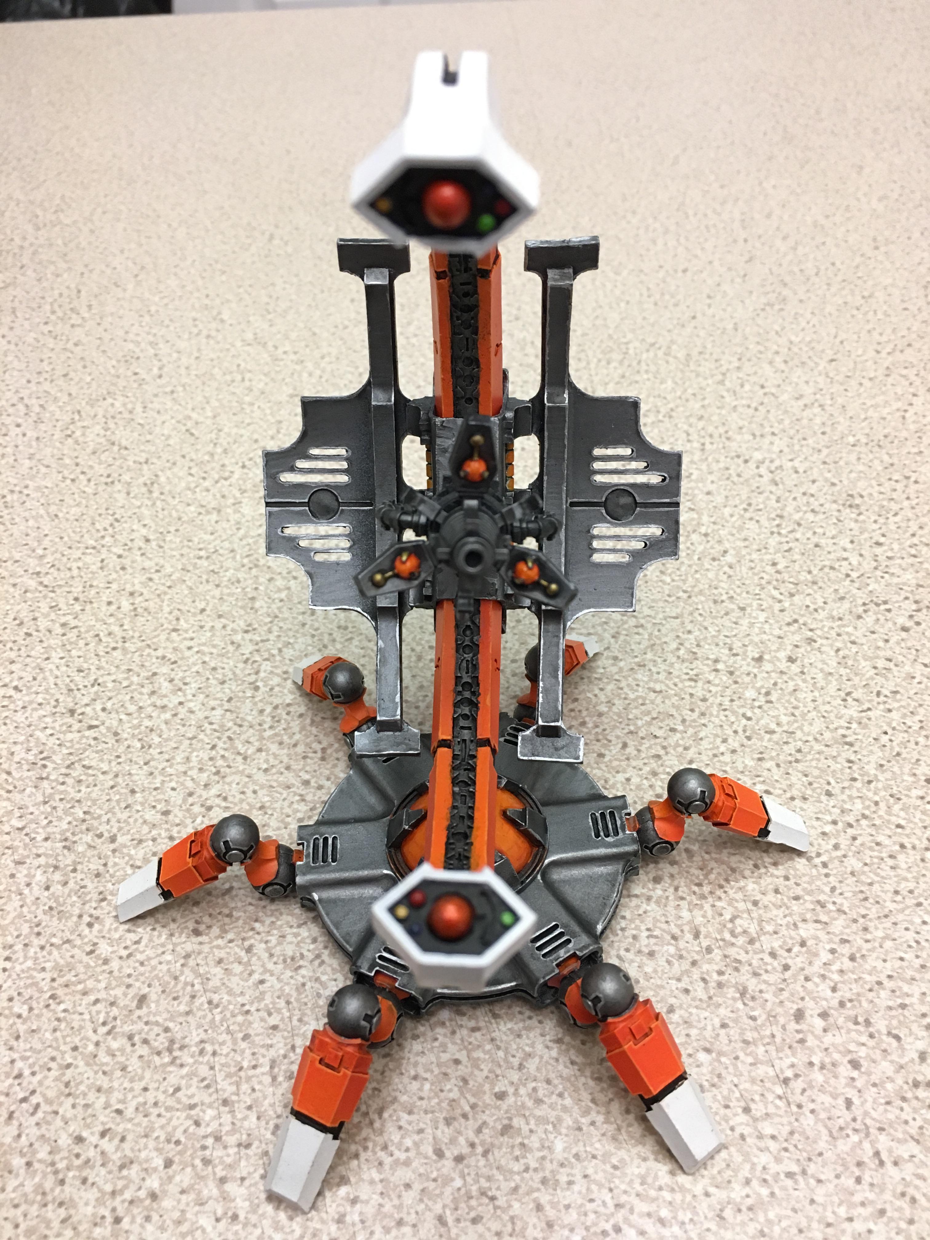 Forge World, Heat Cannon, Necrons, Orange, Orange And White, Sentry Pylon, Warhammer 40,000, White