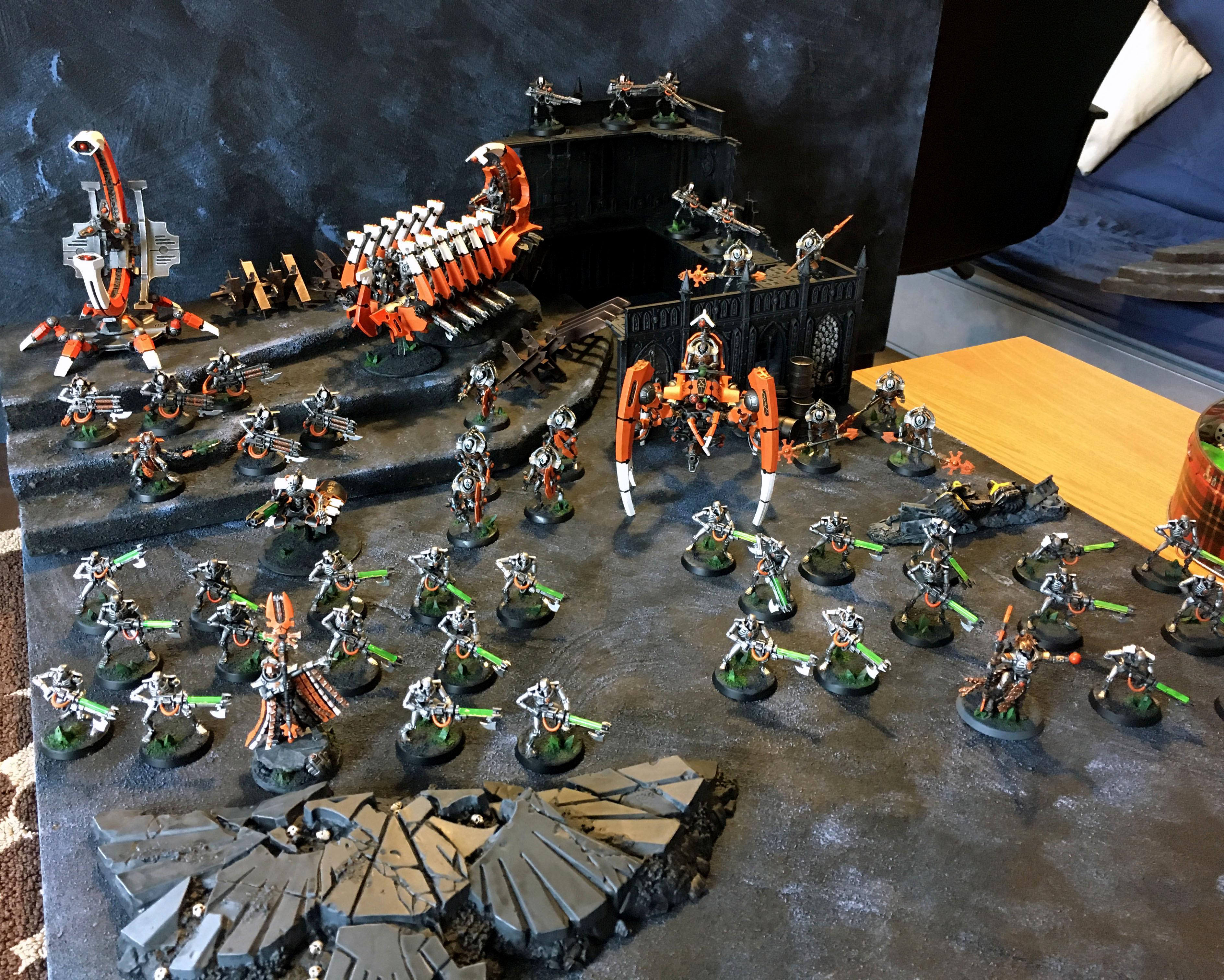 Army, Necrons, Orange, Orange And White, Warhammer 40,000, White
