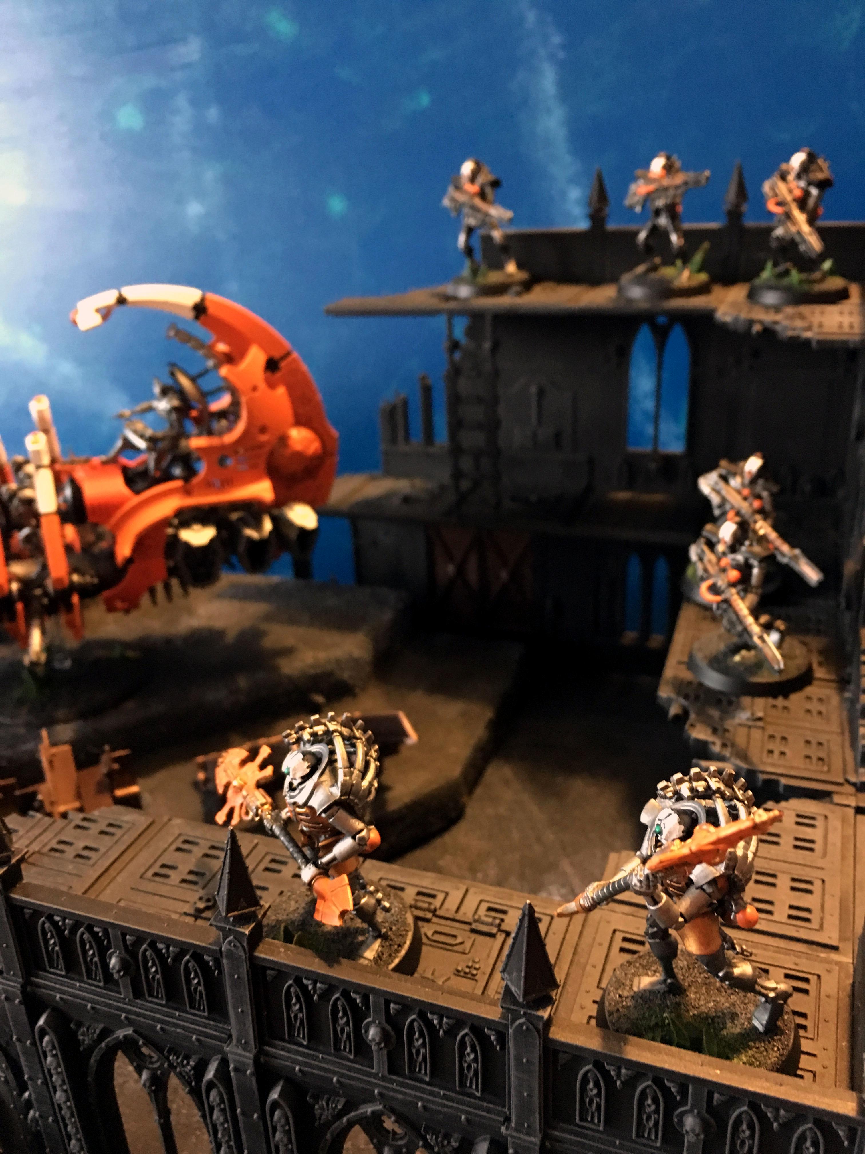 Army, Necrons, Orange, Orange And White, Triarch Praetorian, Warhammer 40,000, White