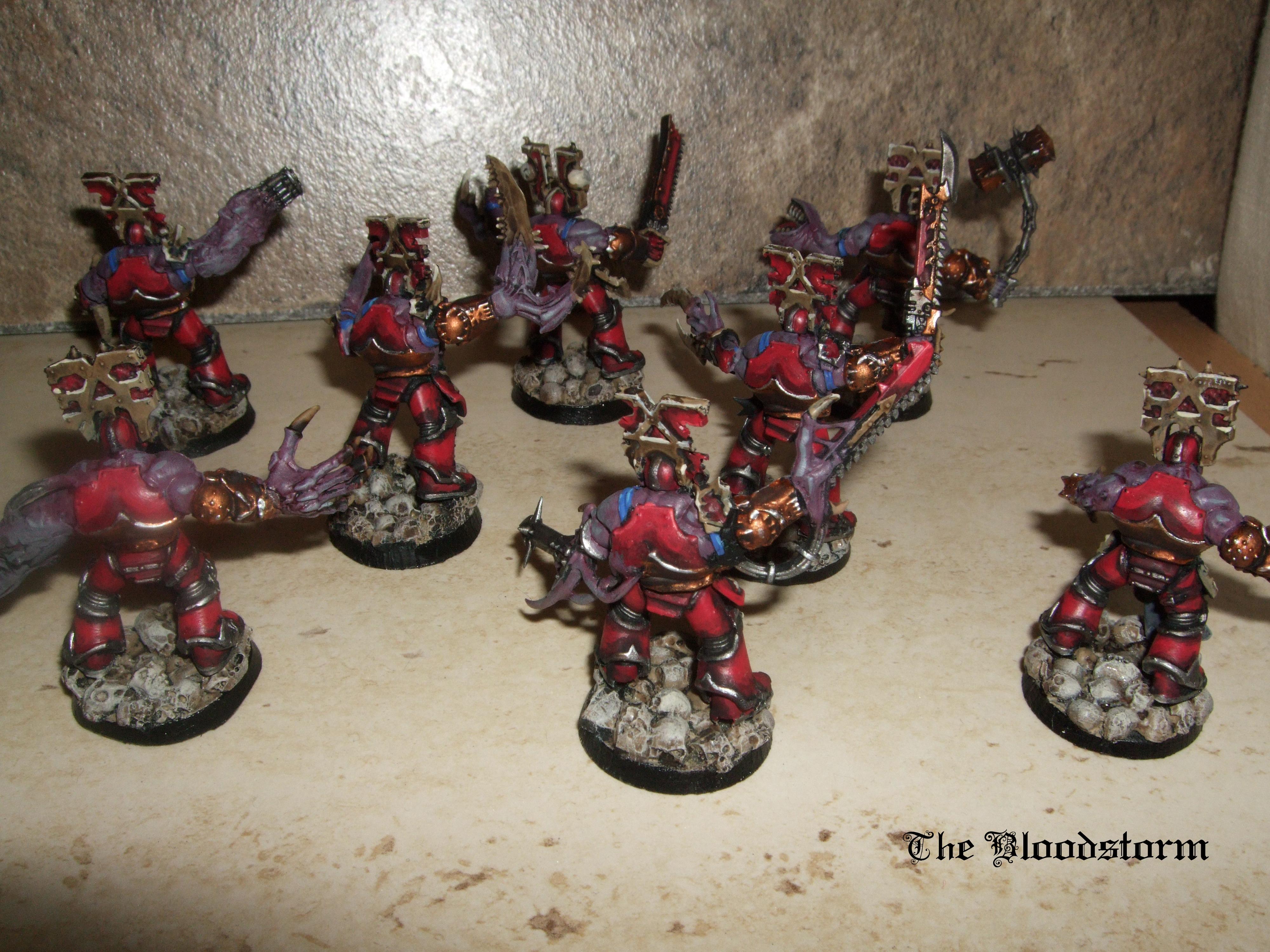 Berserkers, Chaos Space Marines, Conversion, Daemonkin, Khorne, Possessed, Red