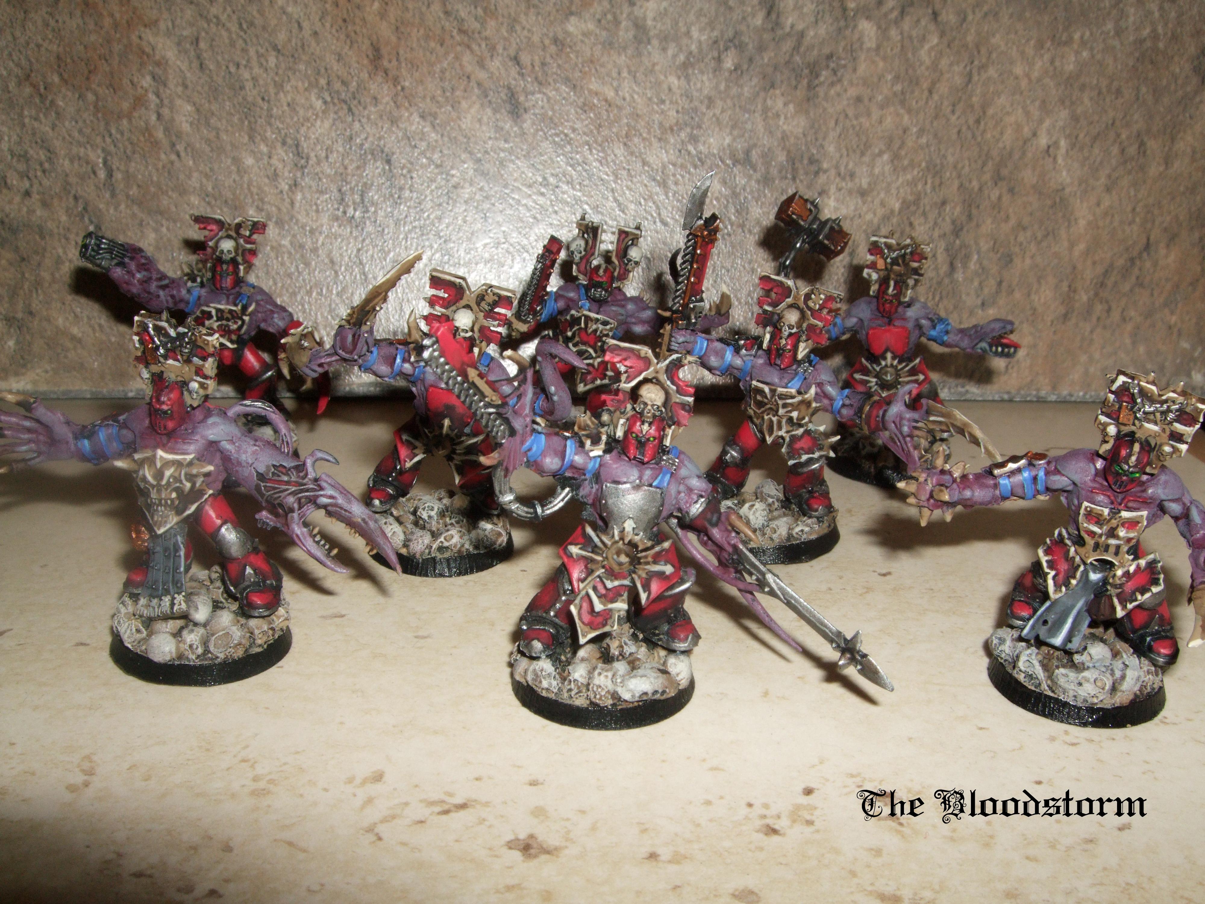 Berserkers, Chaos Space Marines, Conversion, Daemonkin, Khorne, Possessed, Red