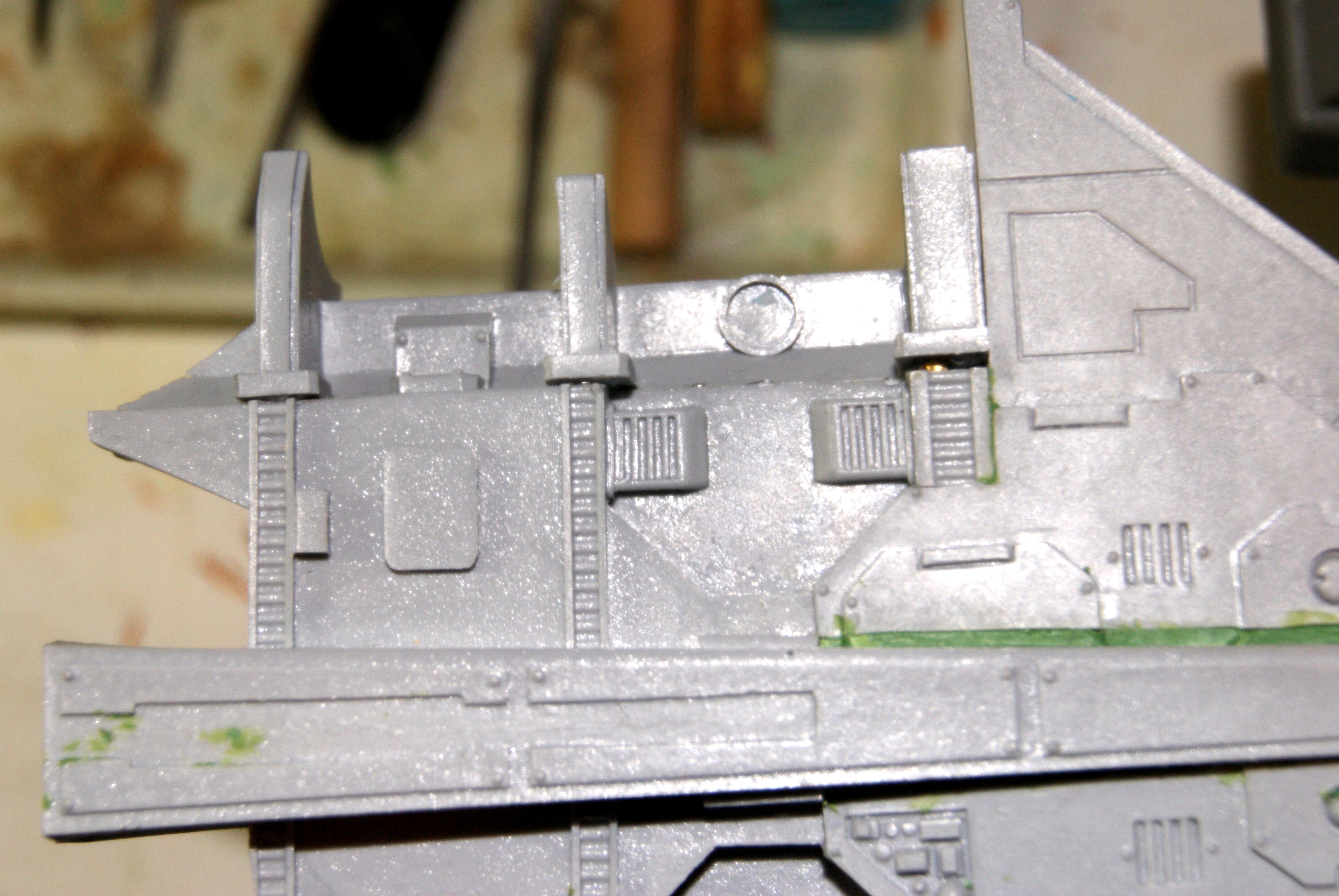 Pinned together, gap by the wing support