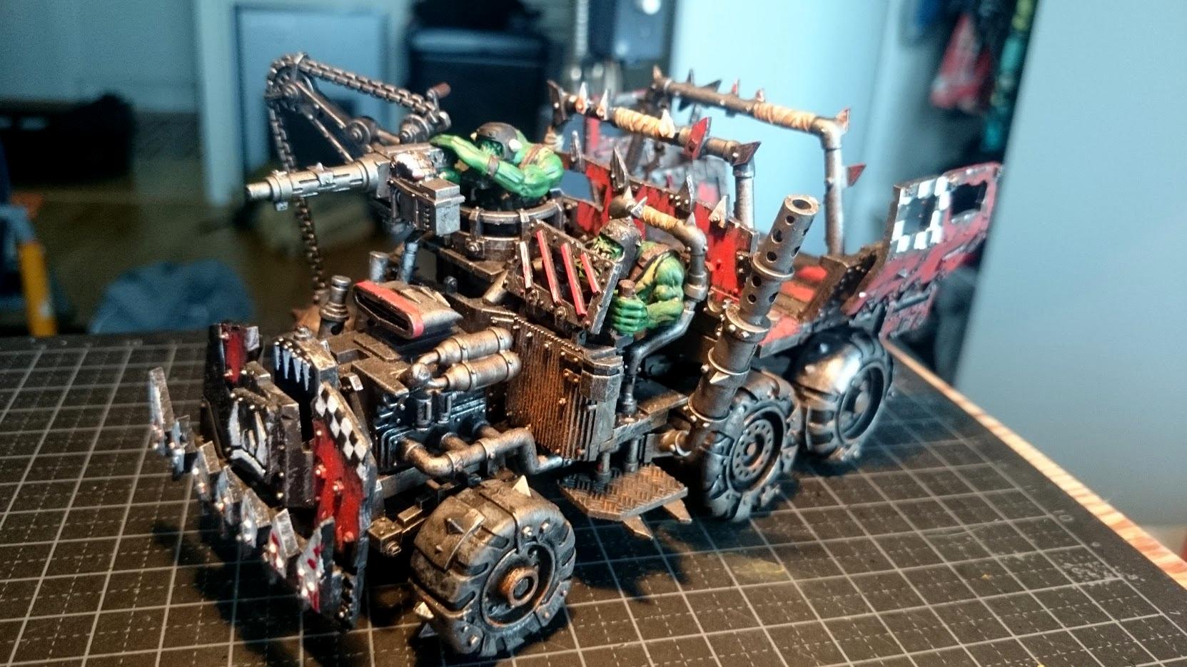 Orks, Painting, Trukk, Warhammer 40,000, Weathered