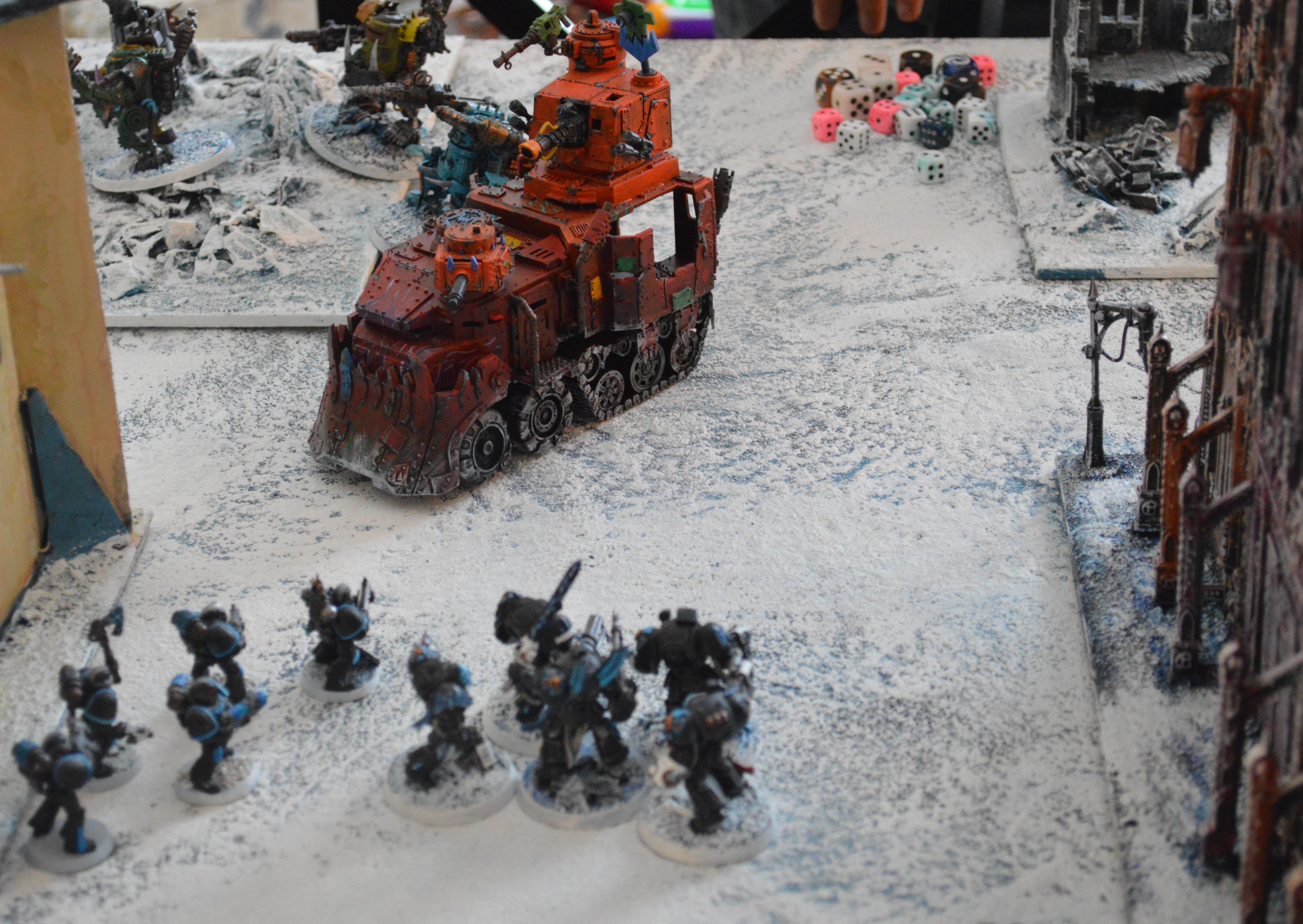Battle, Ice Angels, Ice Board, Orks, Ruins, Terrain, Warhammer 40,000