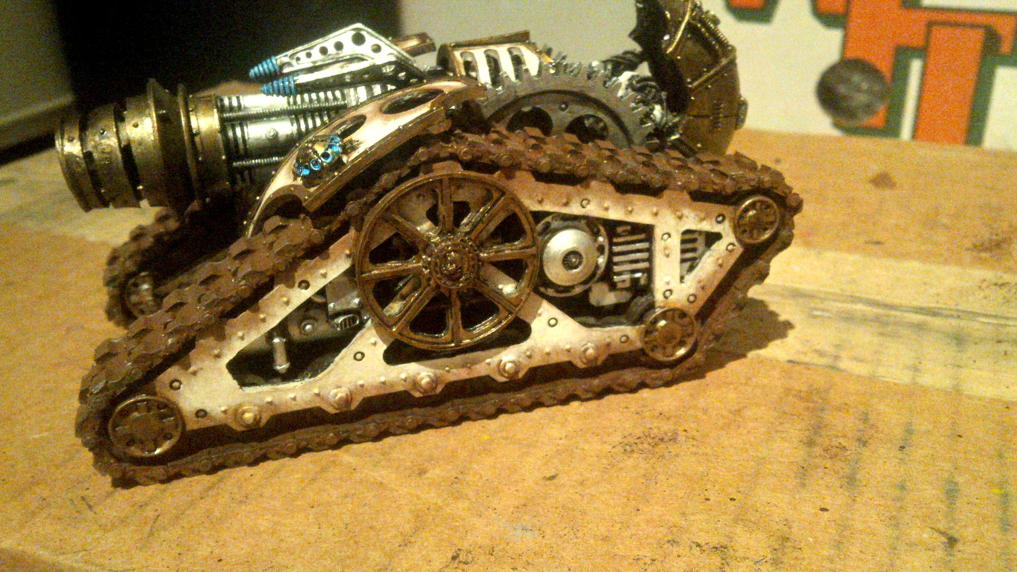 Blue, Bronze, Krios, Mechanicum, Omnissiah, Tank, Venator, Weathered, White