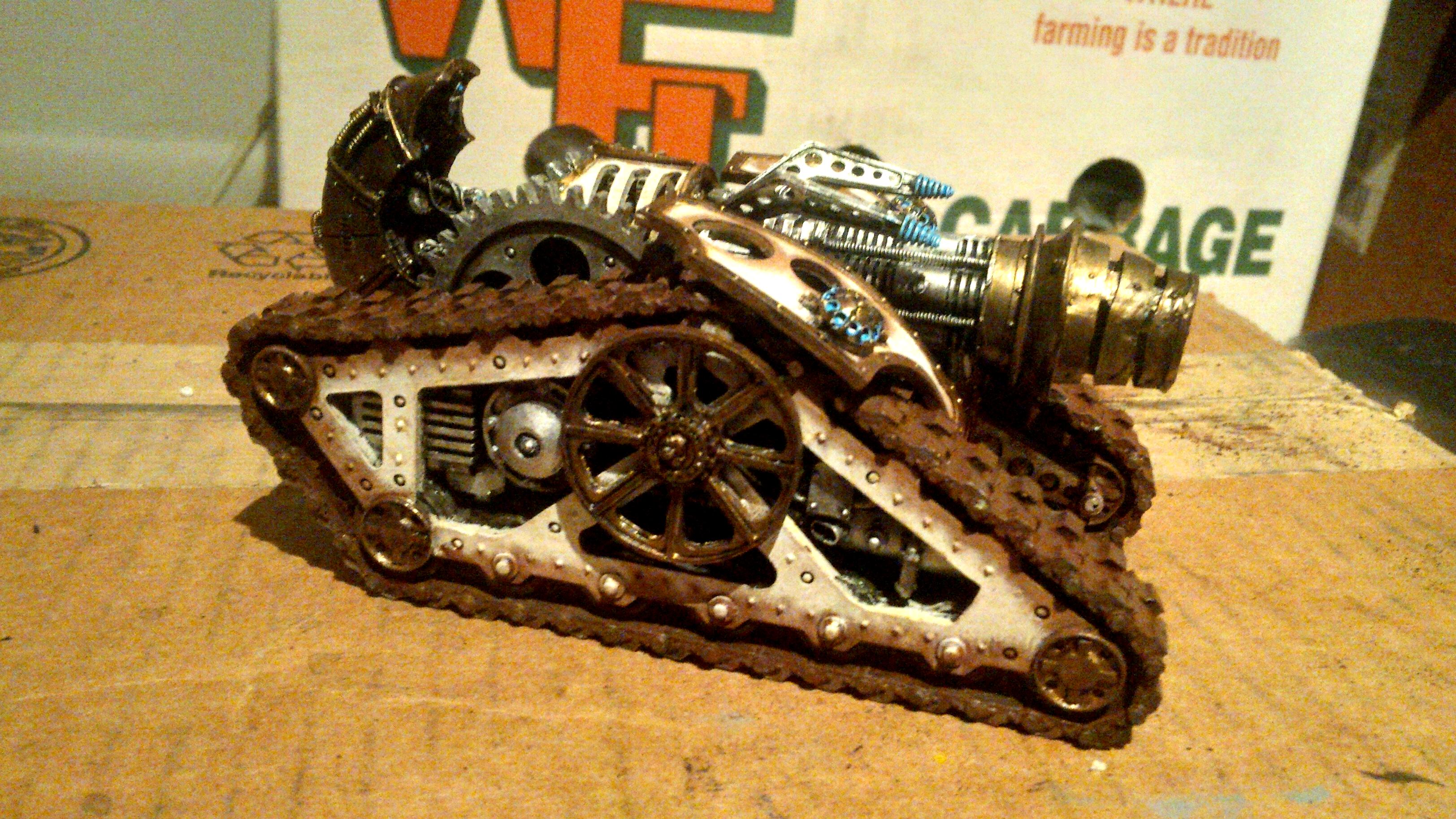 Blue, Bronze, Krios, Mechanicum, Omnissiah, Tank, Venator, Weathered, White