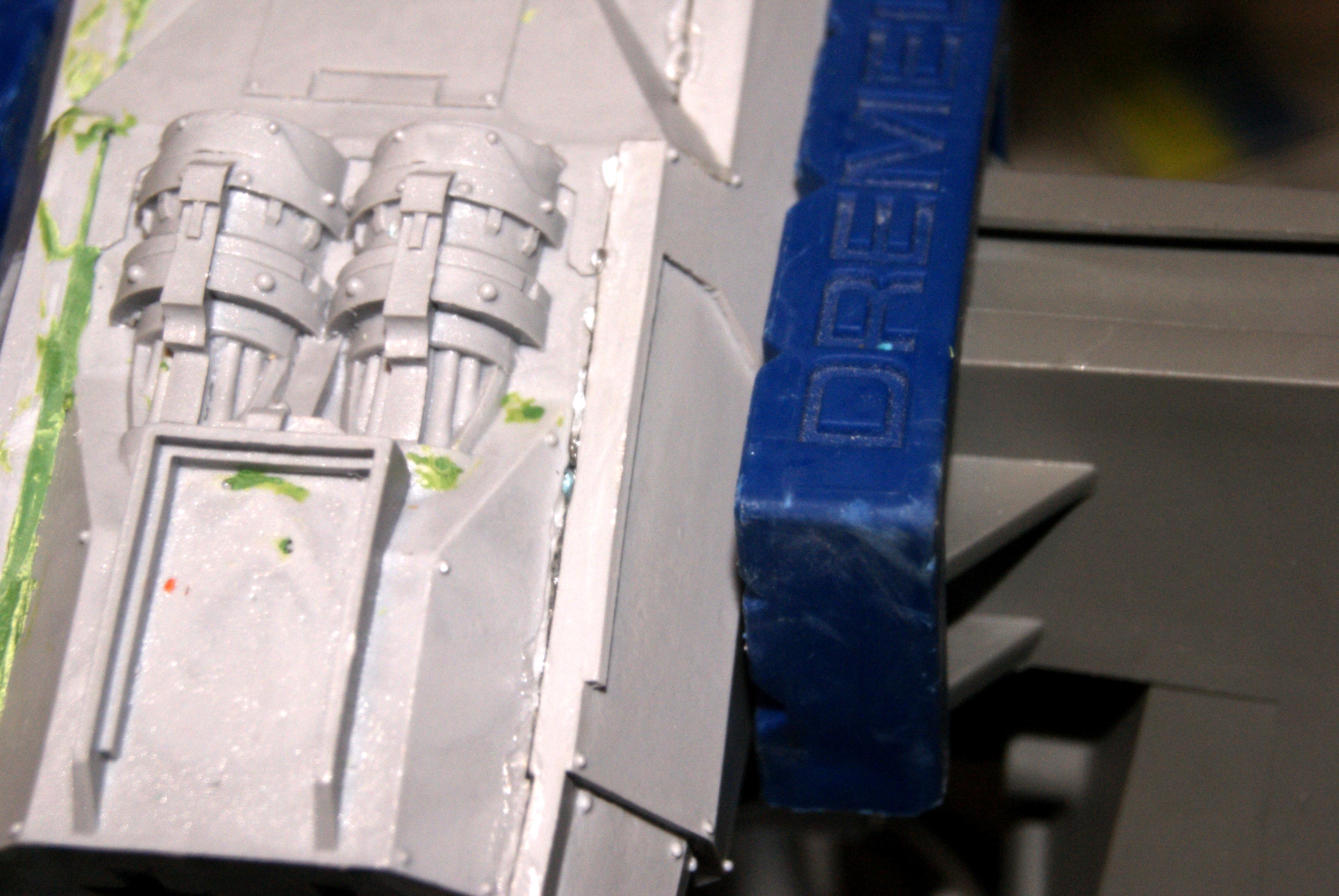 Gluing the forward lower end of port side