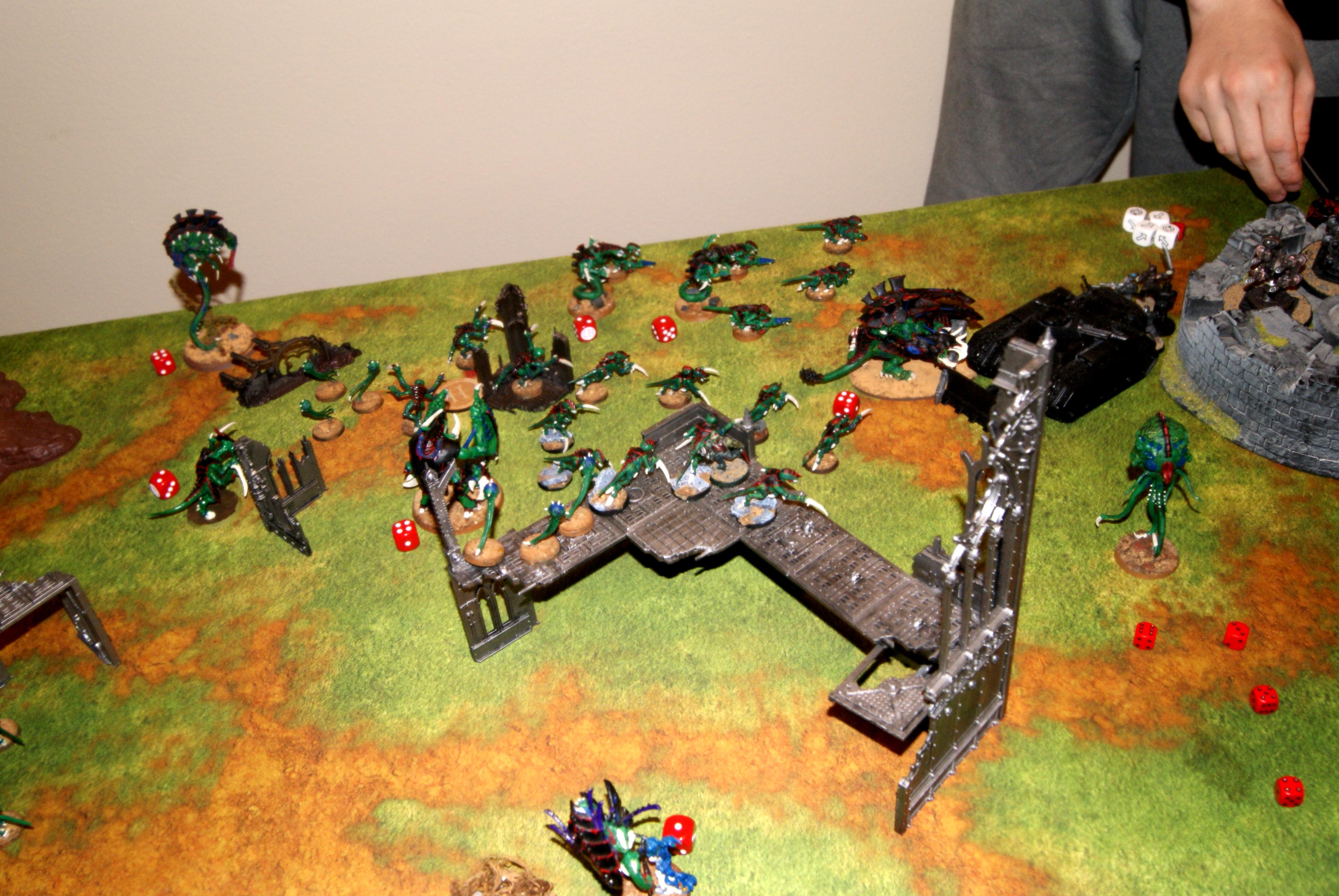 Freed tyranids swarm the last hold outs. 