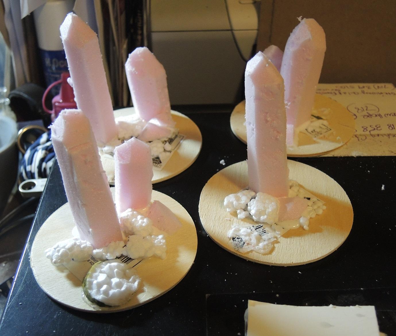 Crystals, Pillars, Pink Foam, Terrain, Waaazag, Work In Progress
