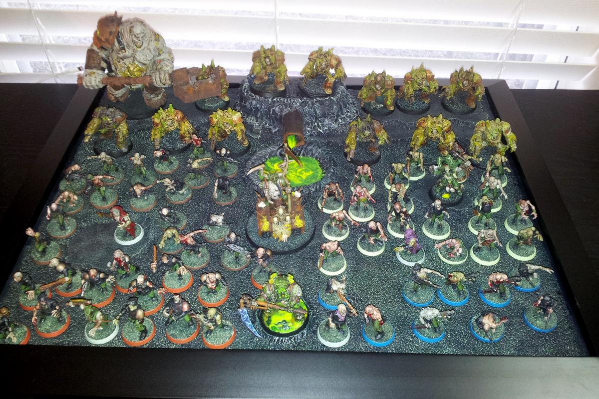 Chaos Tournament Army, Guo, Kharn, Nurgle, Obliterators, Palanquin, Plague Zombies, Typhus