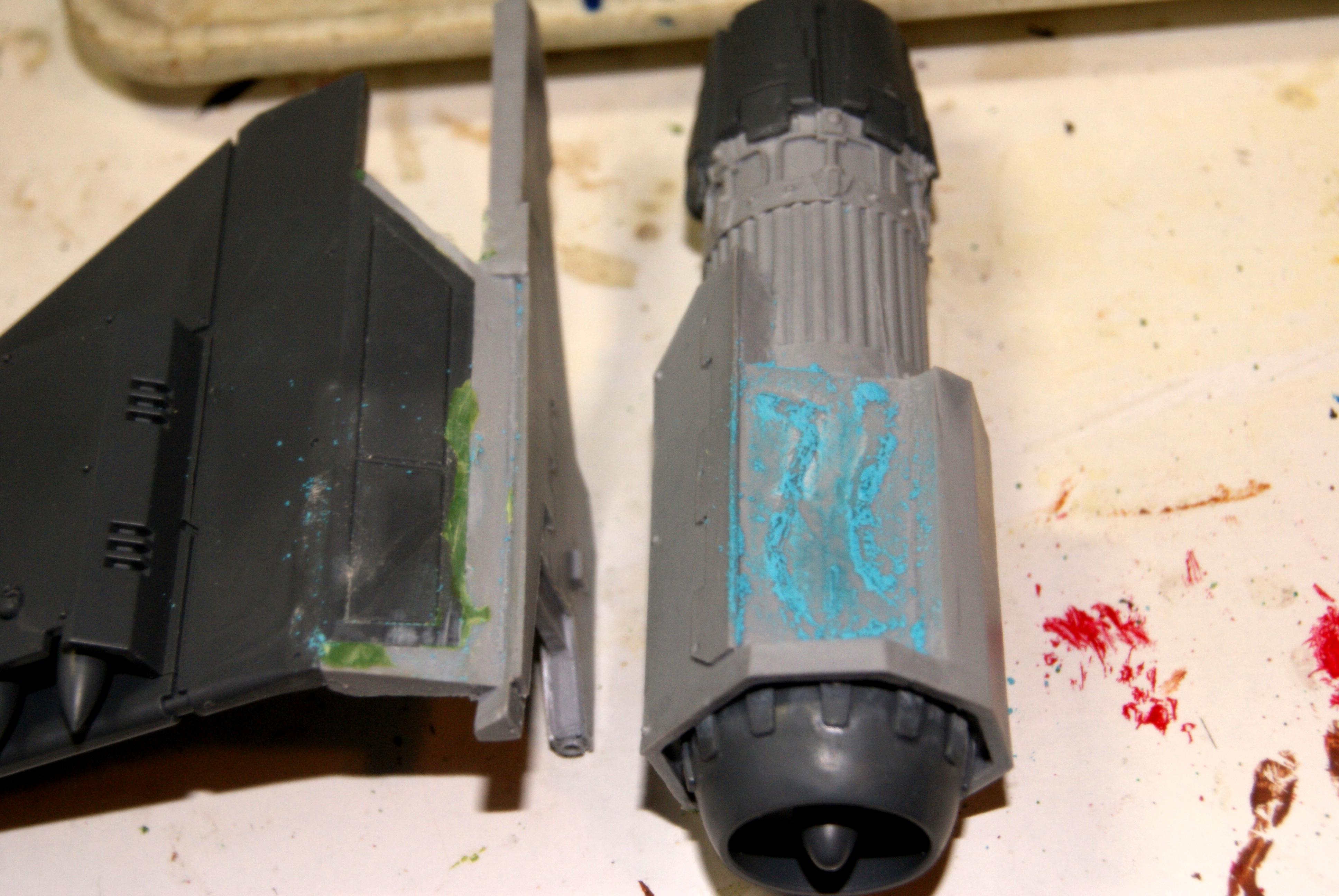 Chalking surface. 