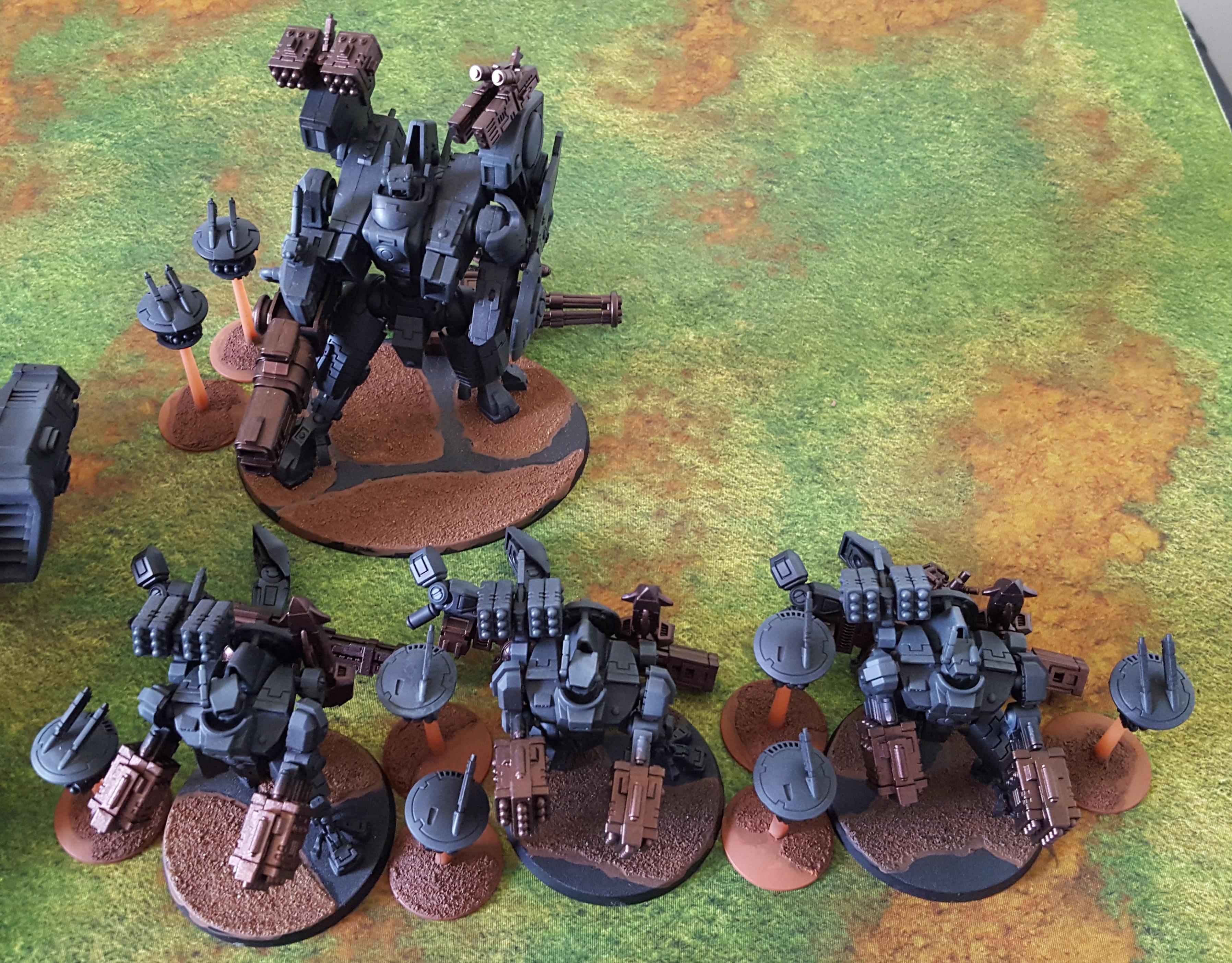 Tau army after basing started Heavy suits