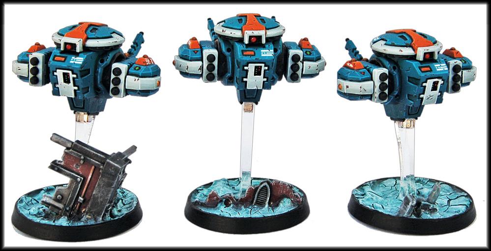 Battlesuit, Conversion, Crisis Battlesuit, Drone, Drones, Misslie Pod, Tau, Tau Empire, Warhammer 40,000