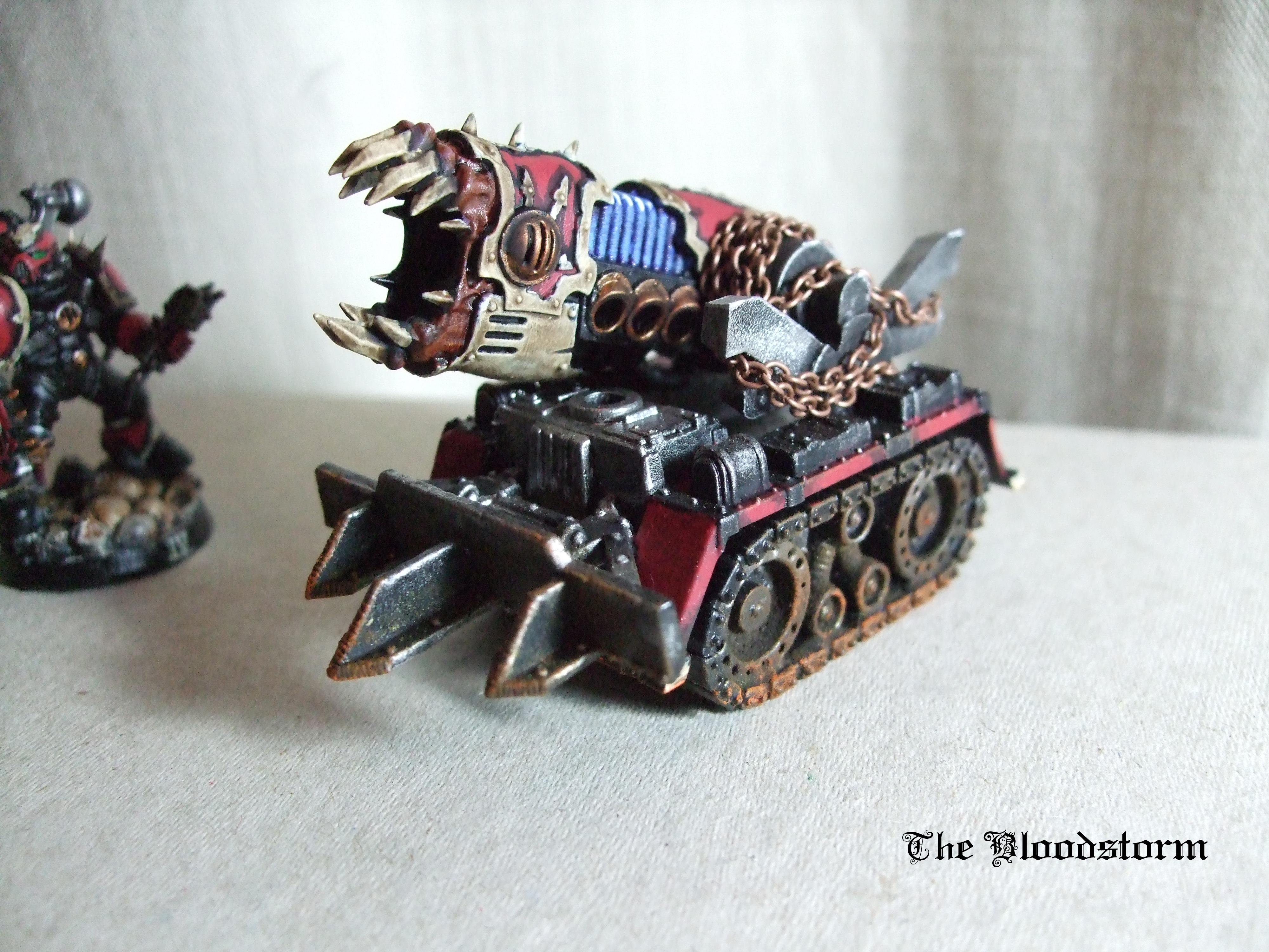 Chaos Space Marines, Conversion, Daemonkin, Ectoplasma Cannon, Khorne, Rapier Carrier, Red, Warhammer 40,000, World Eaters