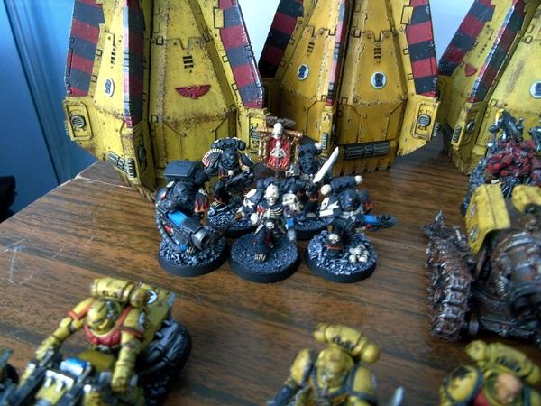 Adepus Astartes, Army, Battle Damage, Checkerboard, City, Devastators, Dreadnought, Drop Pods, Imperial Fists, Land Speeders, Lascannon, Legion Of The Damned, Rubble, Ruins, Scouts, Space Marines, Tactical Squad, Terminator Armor, Urban, Venerable Dreadnought, Vindicators, Weathered, Yellow