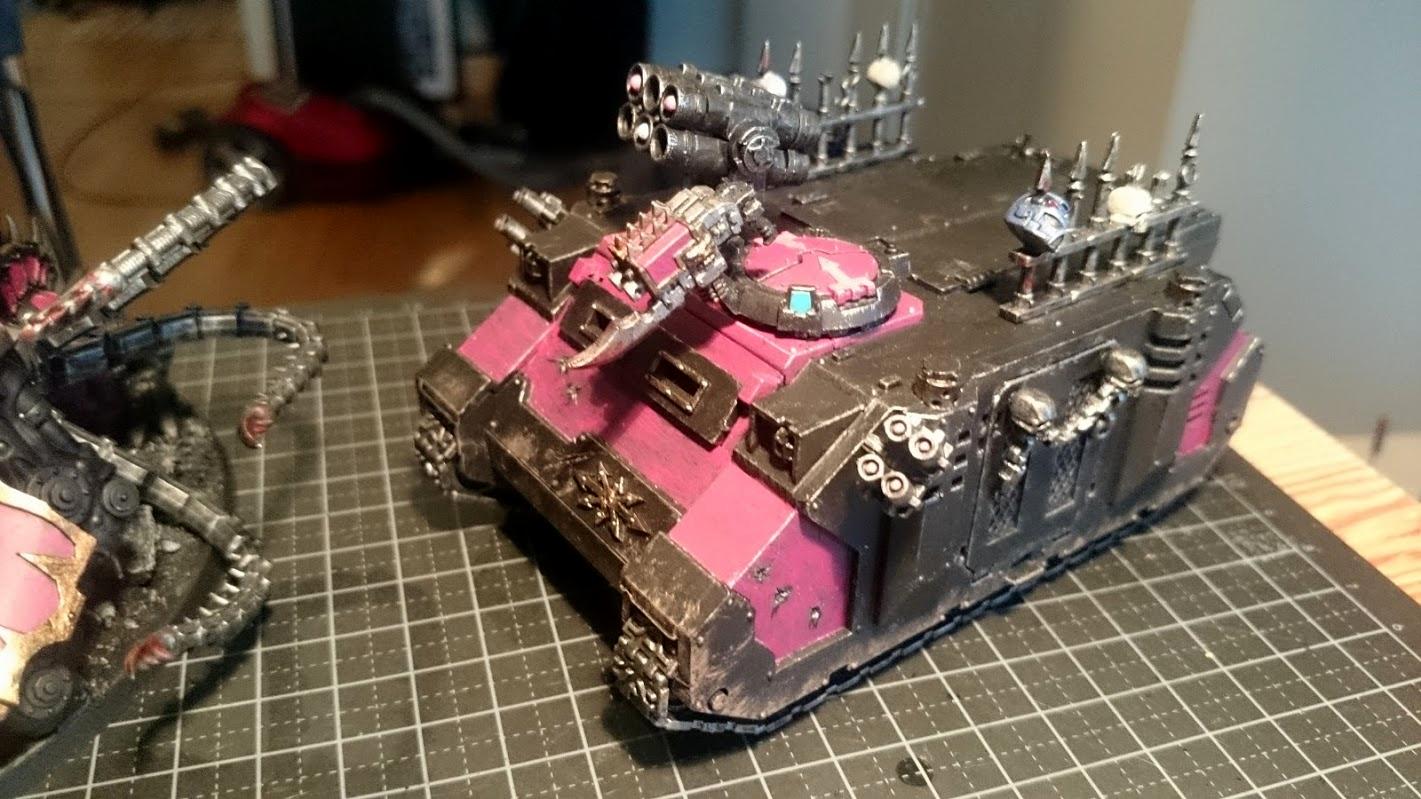 Chaos, Chaos Space Marines, Havoc Launcher, Rhino, Rust, Warhammer 40,000, Weathered, Worn