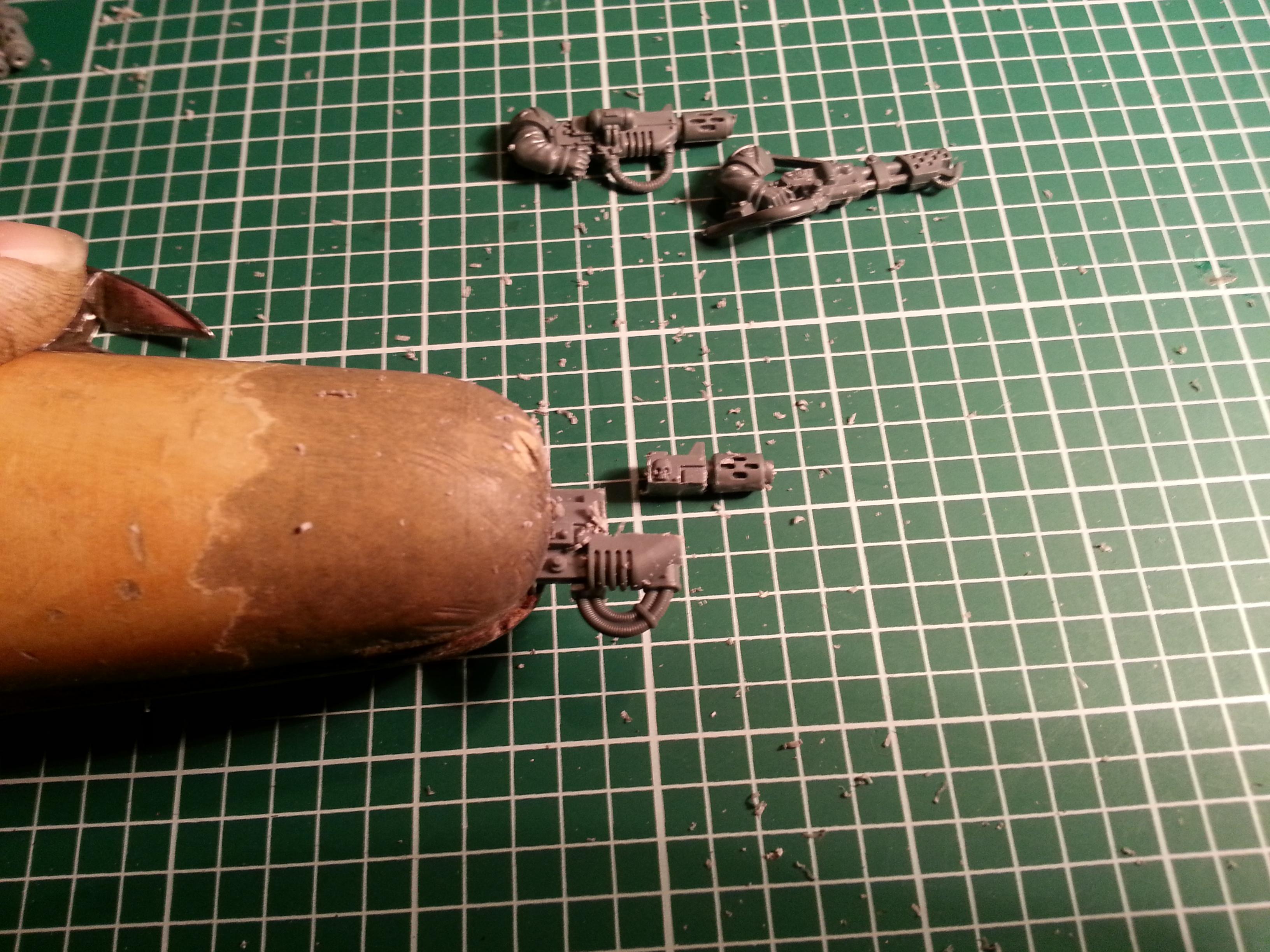 remove the cables. Make an other horizontal cut just above the ''ribs'' or the heat sink part and remove it