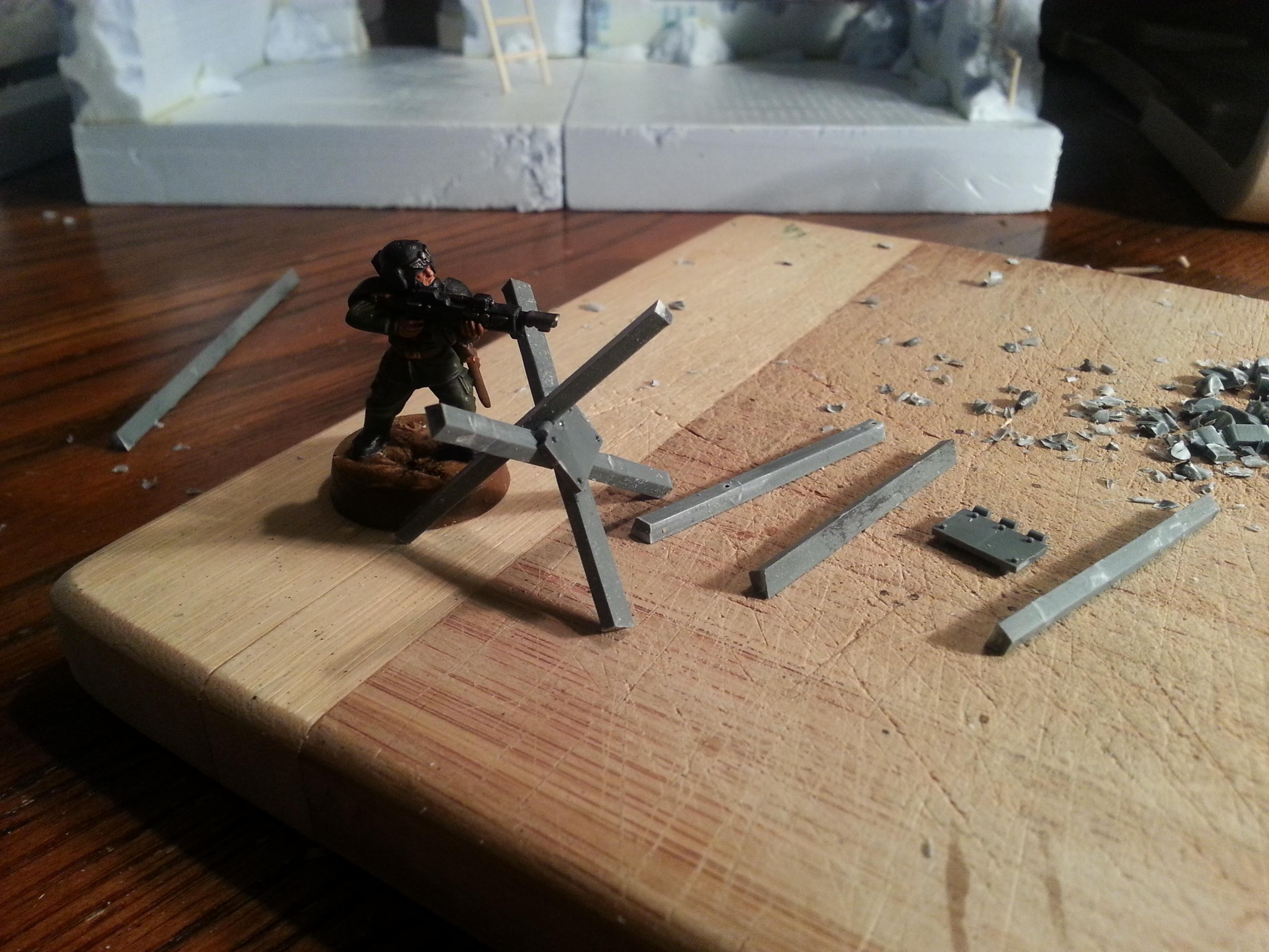 Now you have a nice looking tank trap 28 mm. scale 